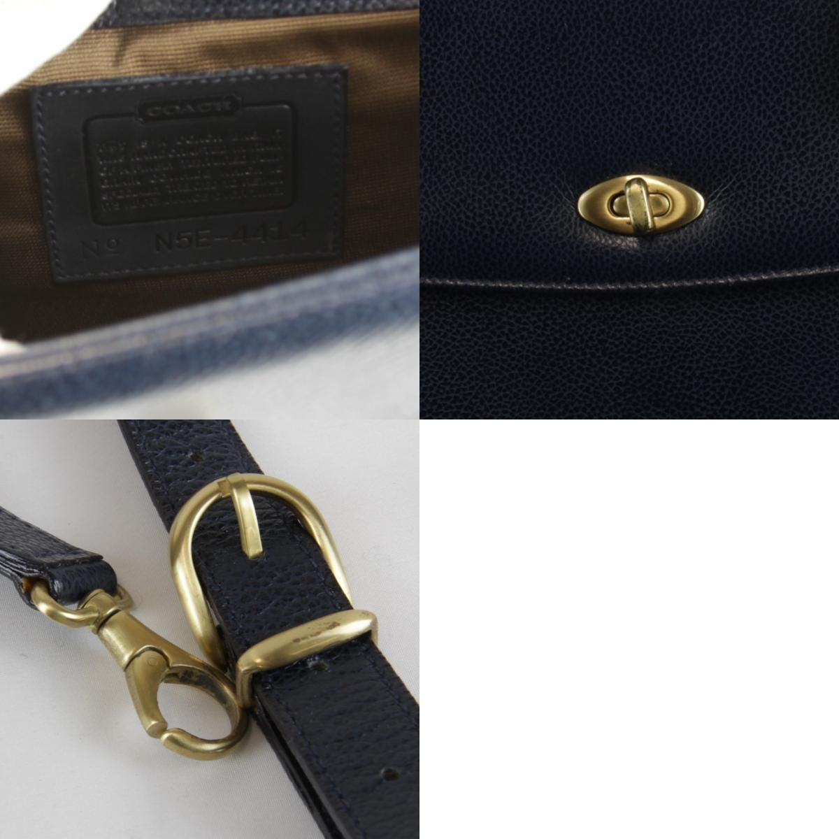 コーチ 2WAYハンドバッグ 4414 ネイビー レザー 美品】コーチ 