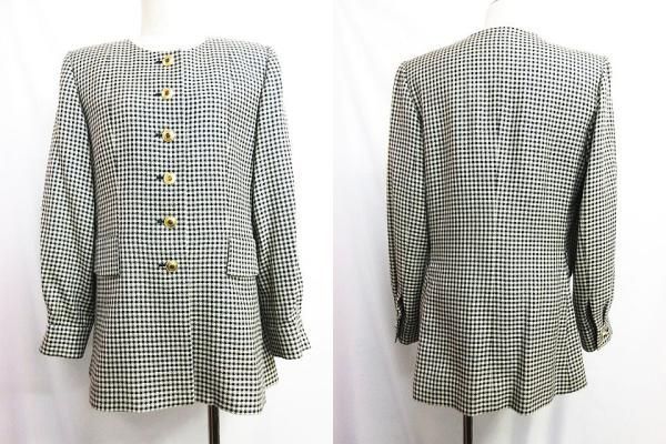 ヴィンテージ YSL イヴサンローラン 千鳥格子 シルク/ウール