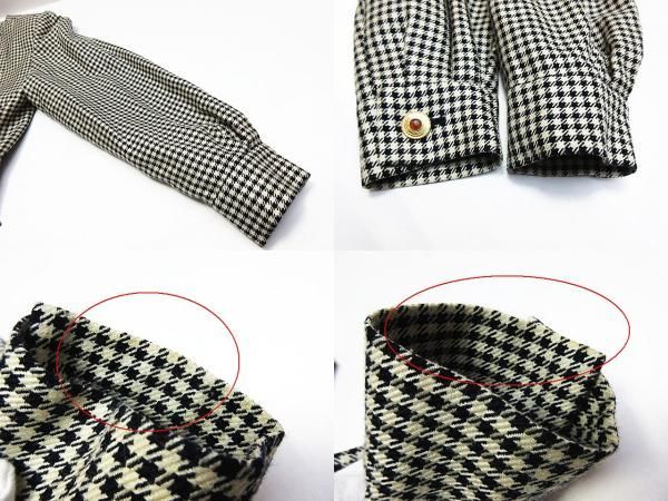 ヴィンテージ YSL イヴサンローラン 千鳥格子 シルク/ウール