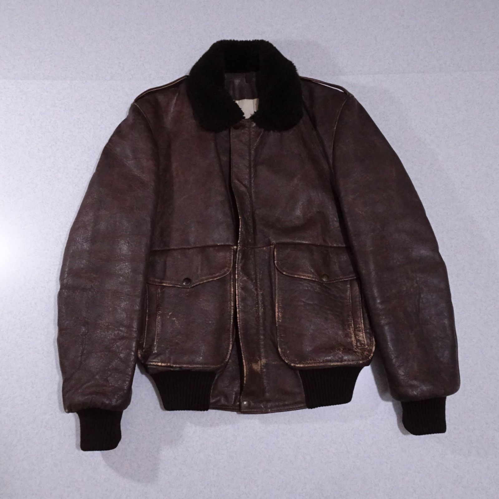 80 s- ニュージーランド製 Knight Tailors Ltd ナイトテーラー G-1 レザーフライトジャケット シンサレート 中綿 80年代～ ブラウン