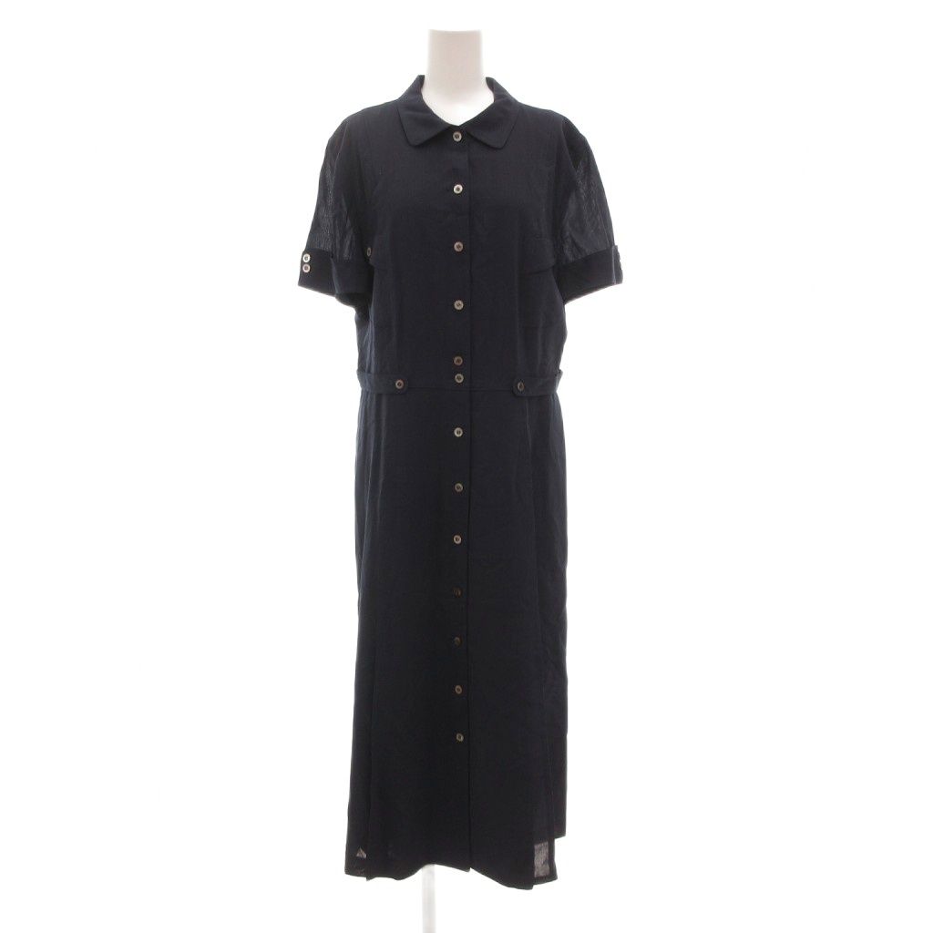 Leilian ネイビー 半袖ワンピース 13号 レリアン Leilian ワンピース 13 半袖 マキシ ロング 紺 ネイビー /AE