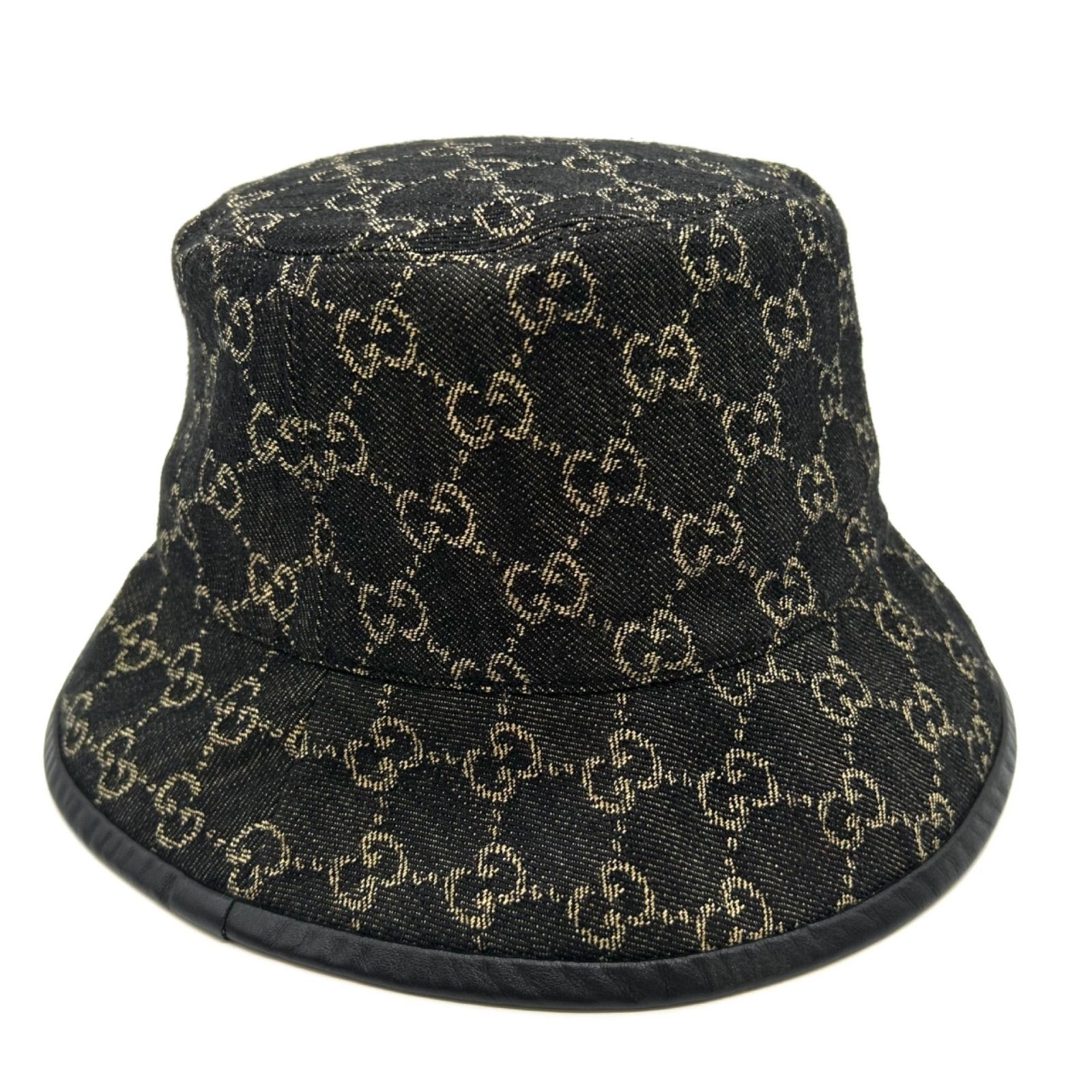 GUCCI ブラック バケットハット GGロゴ GUCCI グッチ GGキャンバス バケットハット ブラック XL 576371