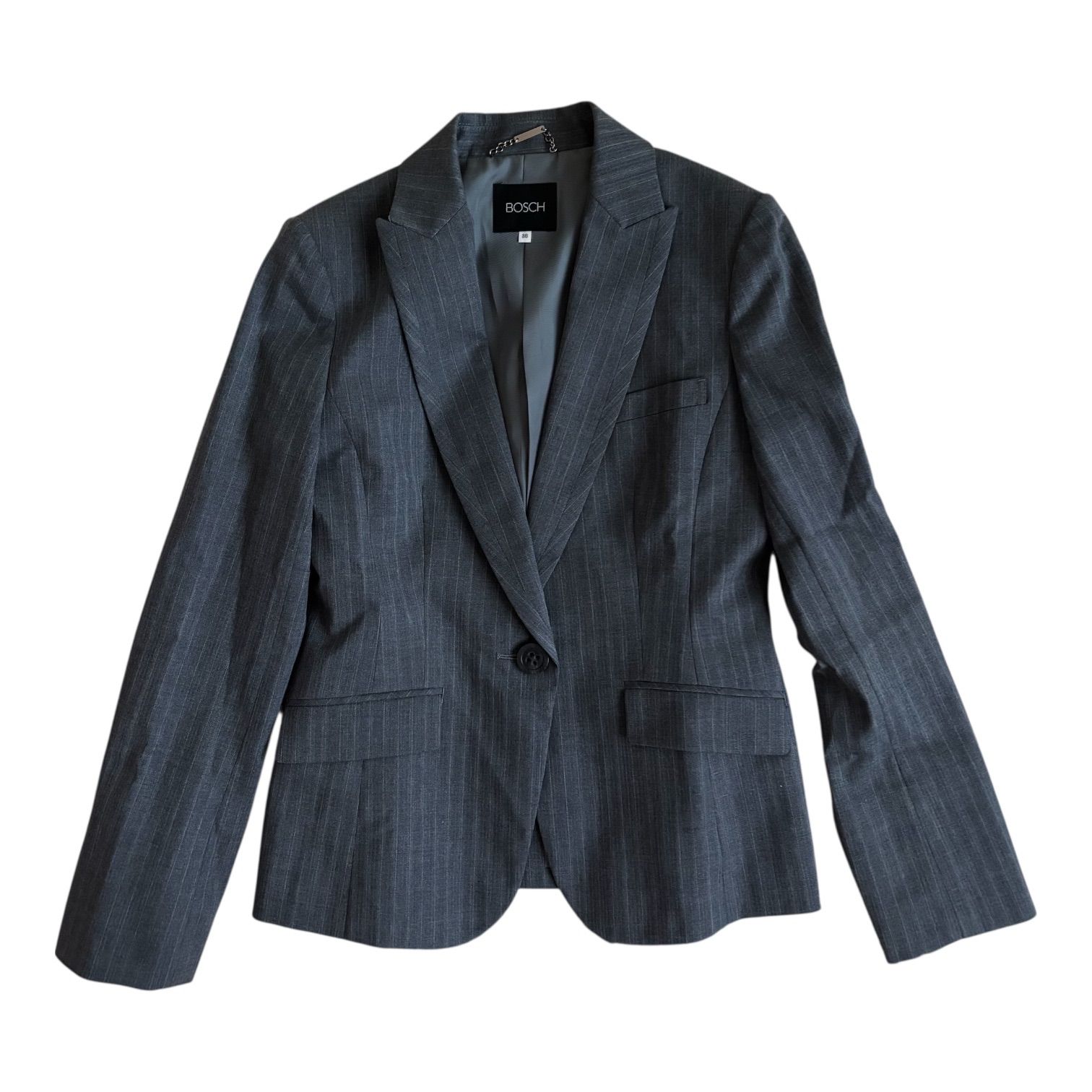 ZK33 BOSCH ボッシュ ストライプ スカートスーツ 上下セット グレー