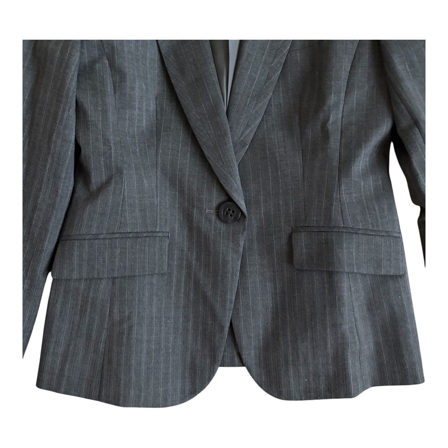 ZK33 BOSCH ボッシュ ストライプ スカートスーツ 上下セット グレー