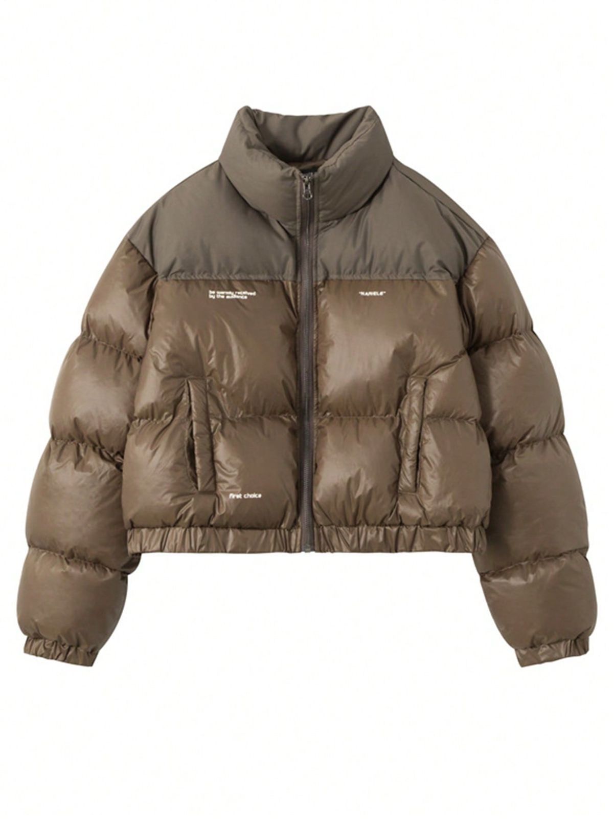 中綿コート レディース ショット丈 ブルゾン 立ち襟 ふんわり 厚手 光沢感 ハイネック 防寒 分厚い ウォーム ライト ダウンコート カジュア