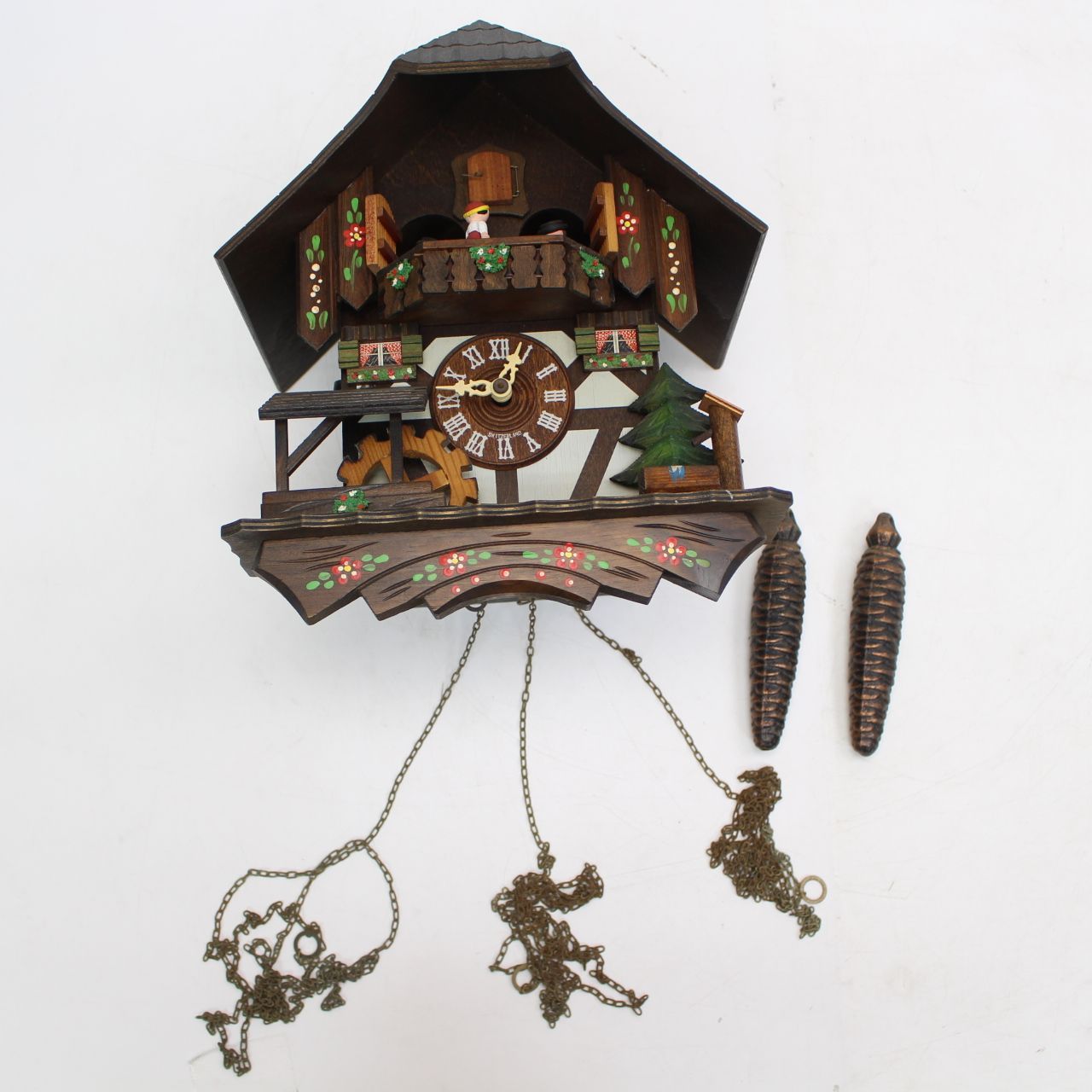 IS118)【現状品】Lotscher/レッチャー スイス製 鳩時計/からくり時計