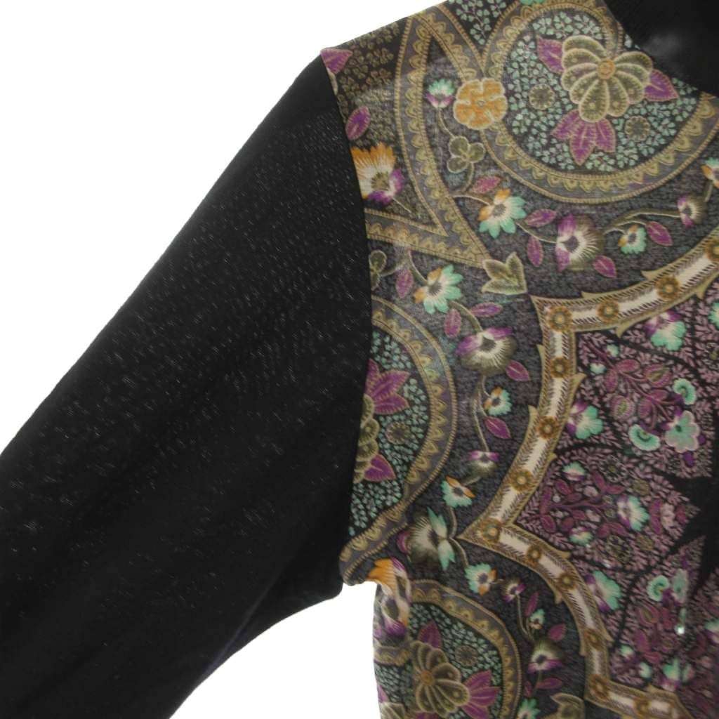 ETRO　長袖ニット エトロ ETRO ニット セーター タートルネック 総柄 長袖 46 黒マルチ