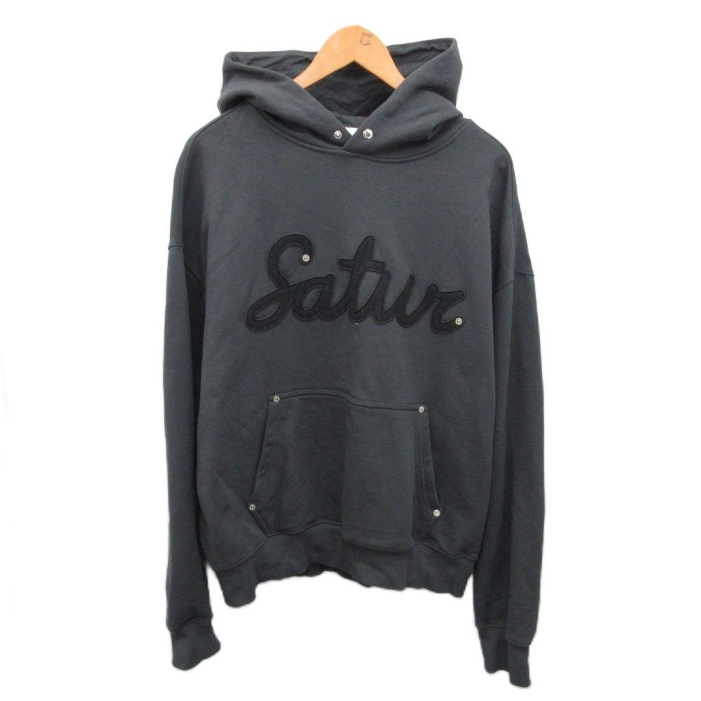 satur パーカー セッター SATUR 美品 ロゴアップリケパーカー フーディー プルオーバー