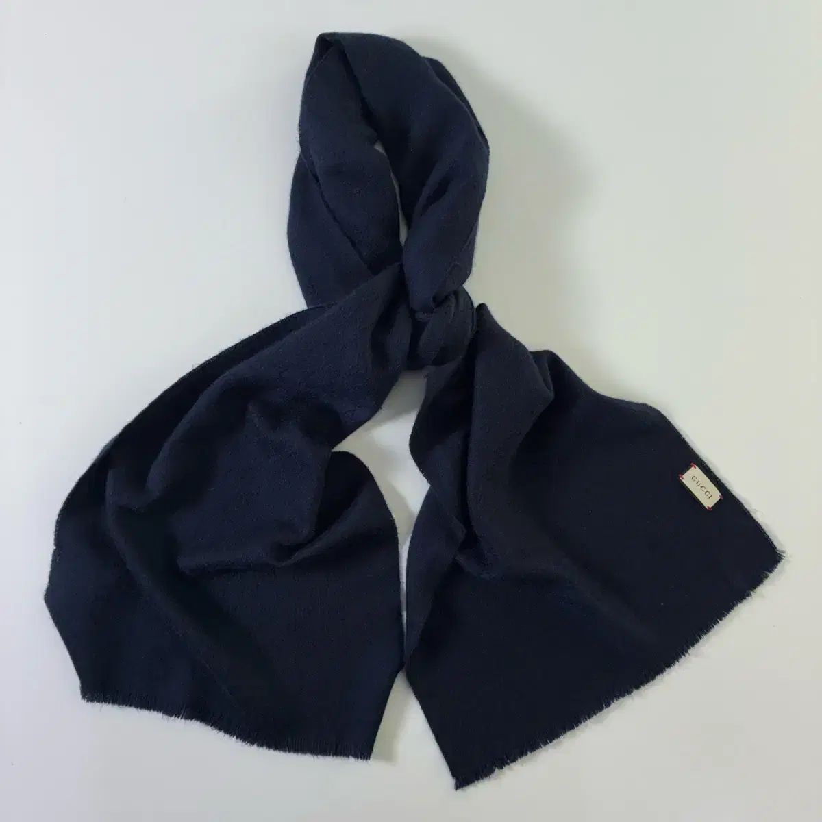 GUCCI グッチ GG ジャガード ネイビー ウール マフラー