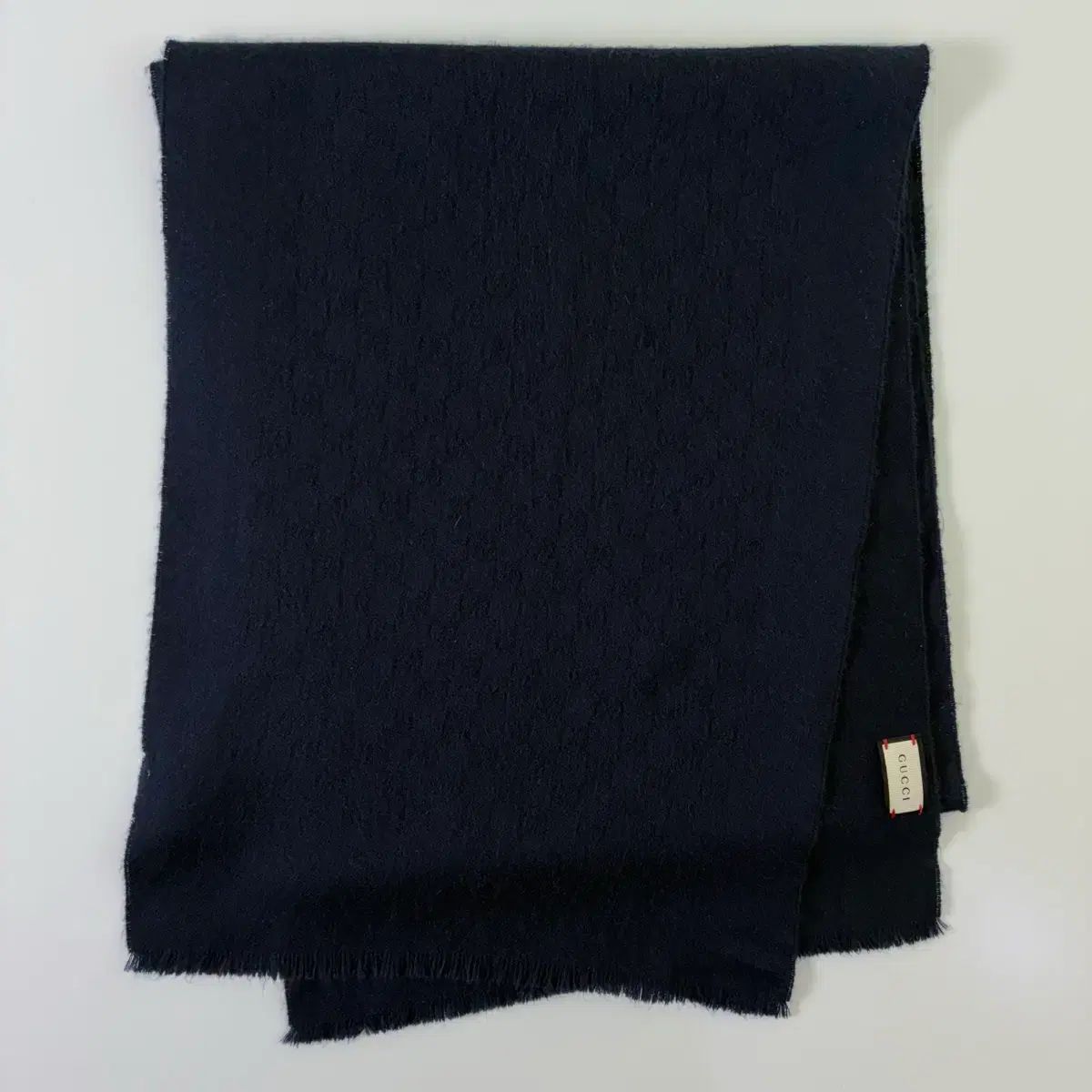 GUCCI グッチ GG ジャガード ネイビー ウール マフラー