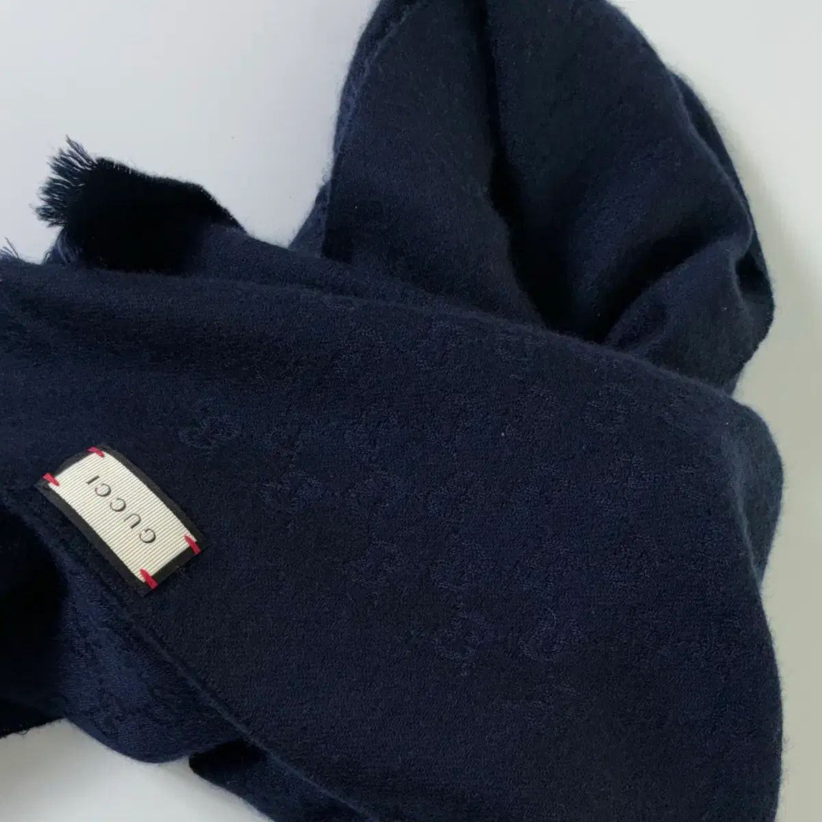  GUCCI グッチ GG ジャガード ネイビー ウール マフラー マフラー 小物