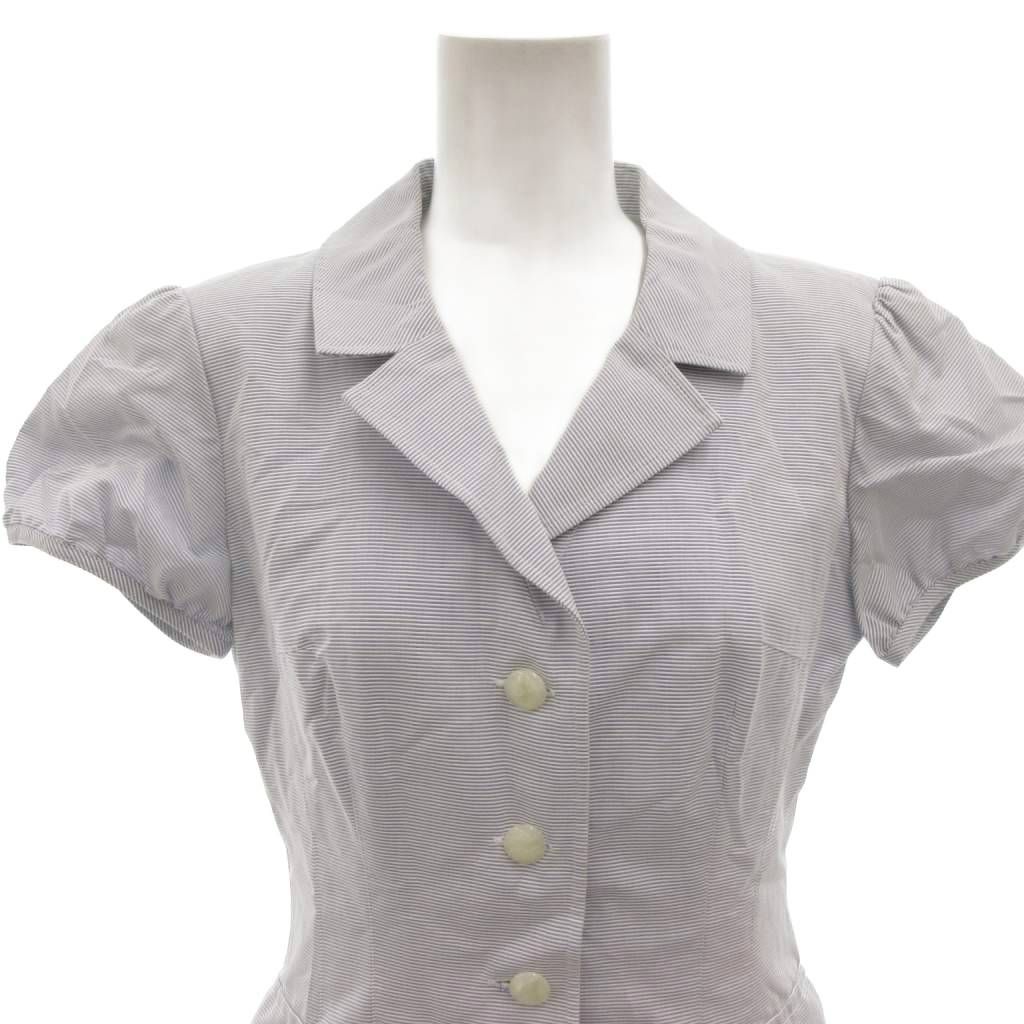 ルネ Rene ワンピース 半袖 ひざ丈 36 白 ホワイト 紺 ネイビー /FF