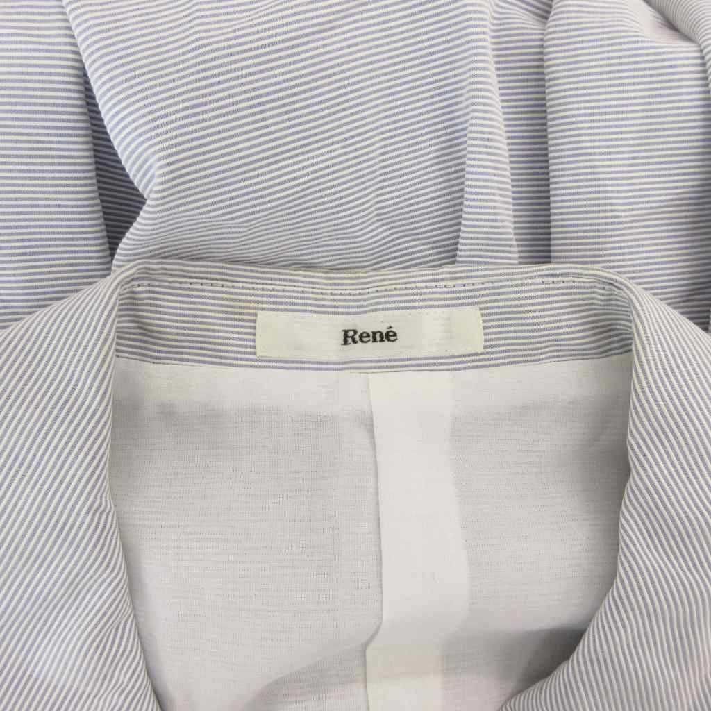 ルネ Rene ワンピース 半袖 ひざ丈 36 白 ホワイト 紺 ネイビー /FF