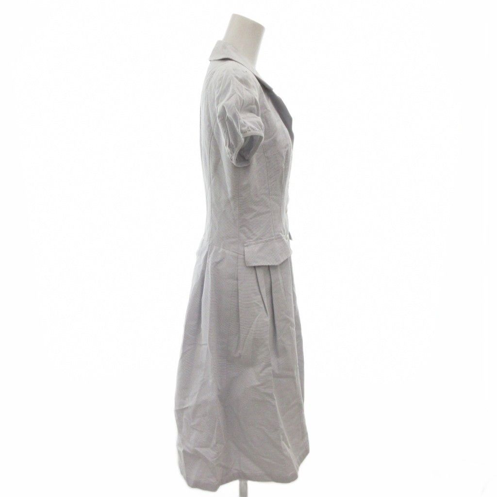 ルネ Rene ワンピース 半袖 ひざ丈 36 白 ホワイト 紺 ネイビー /FF