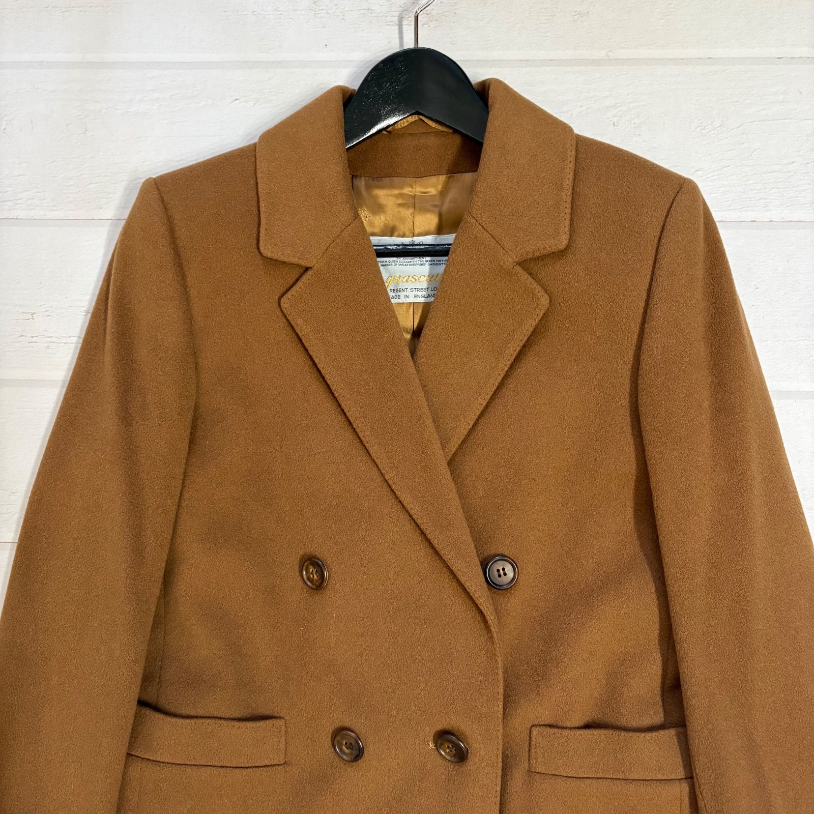 美品 Aquascutum アクアスキュータム ピュアカシミヤ100％ ダブル