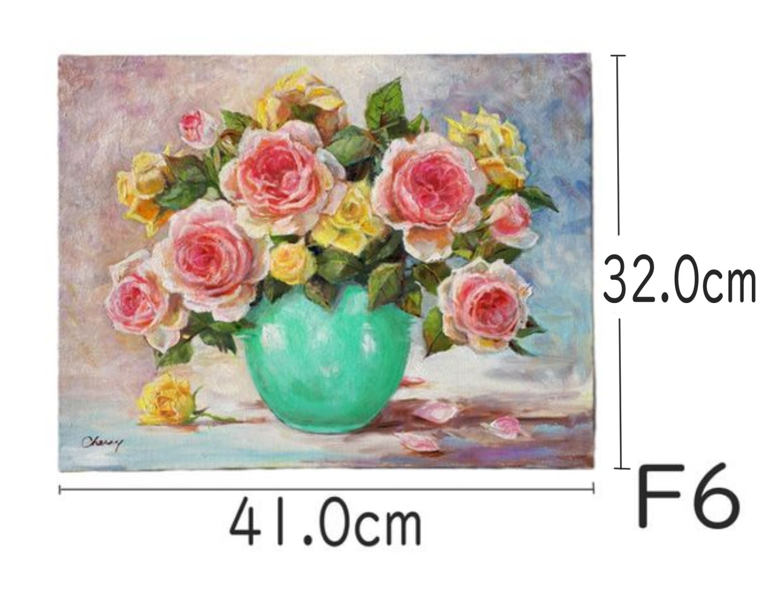 一点物】『 記憶に咲くバラ 』油絵 F6号 油彩 インテリアアート - メルカリ