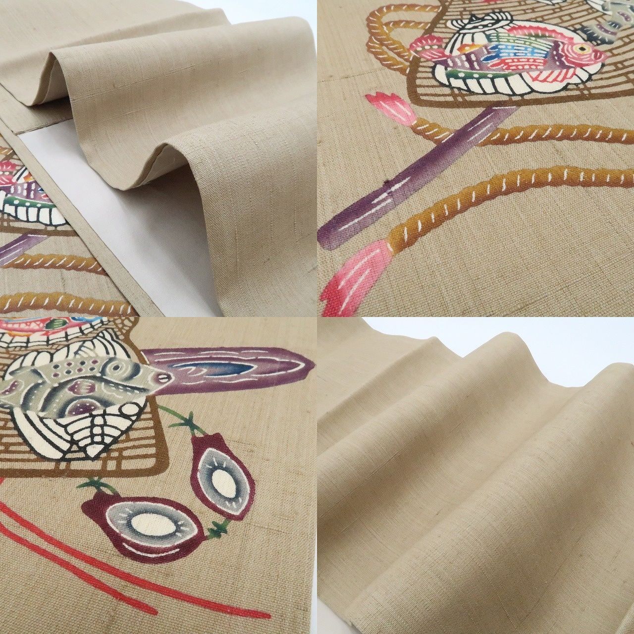 ❁tomihisa❁美品 琉球紅型 城間栄順 落款 着物“一心不乱に歩みを重ね 