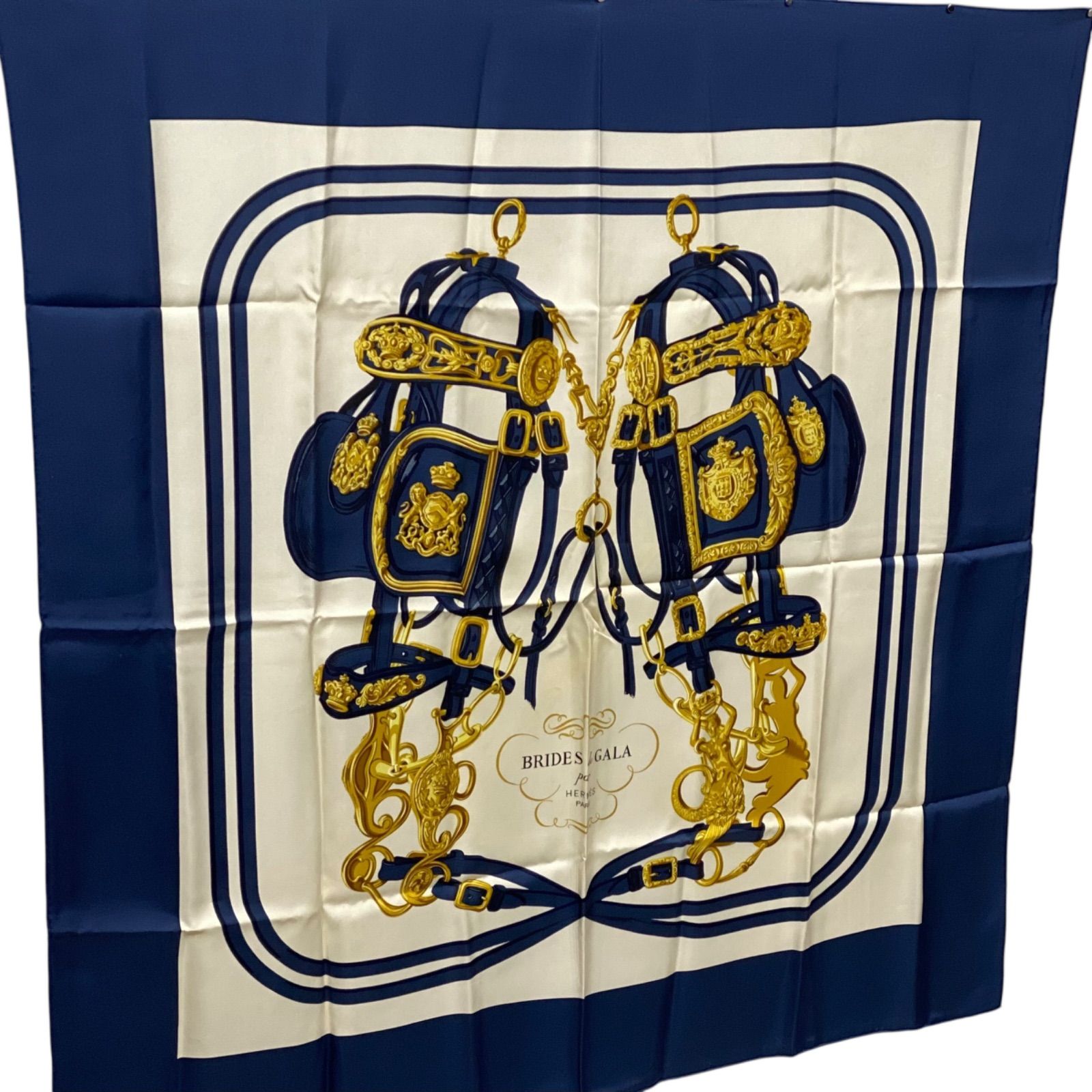 エルメス カレ90 BRIDES de GALA シルクスカーフ 式典用馬勒 HERMES