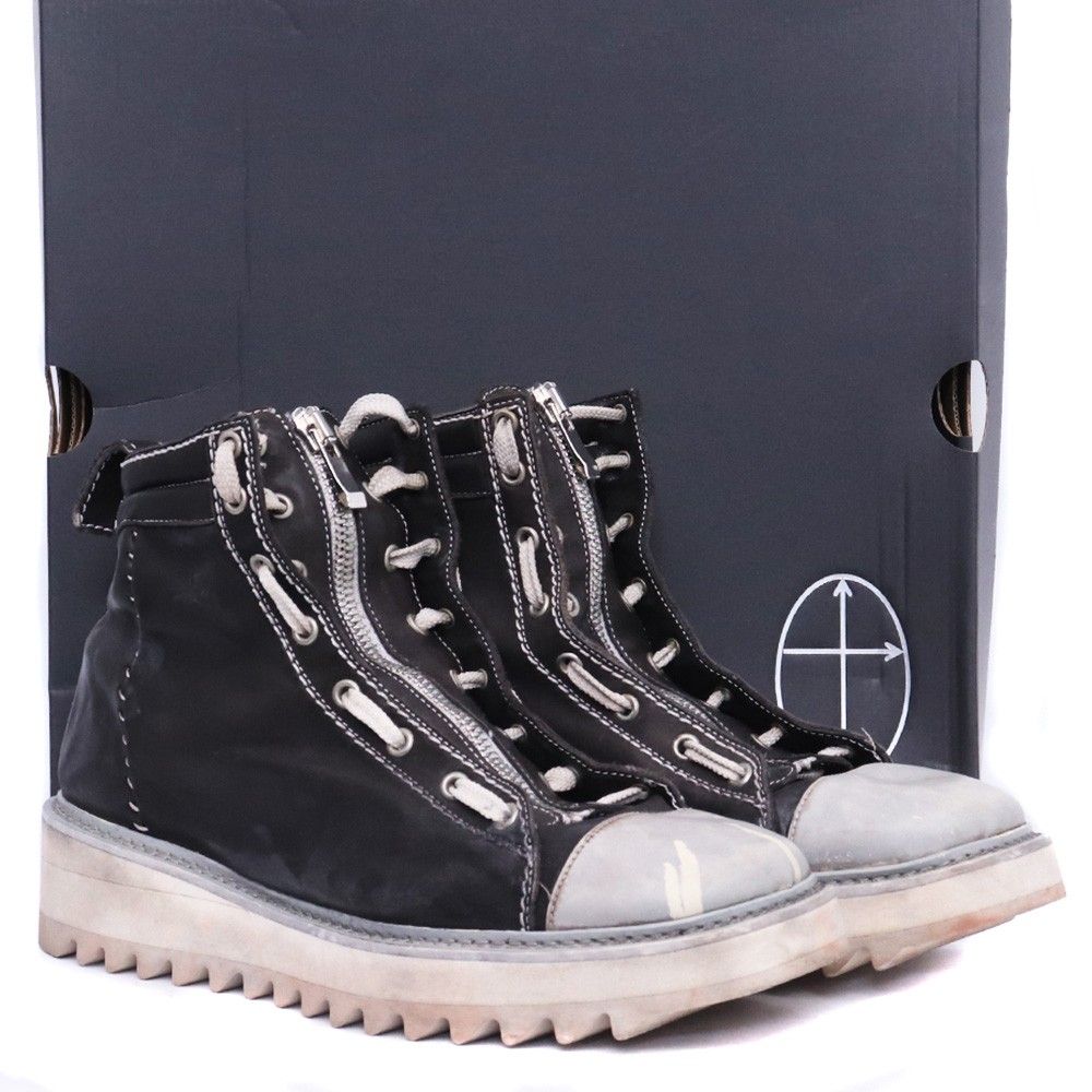 サイズ41 INCARNATION HORSE LEATHER SNEAKER ZIP FRONT SHARK SOLES