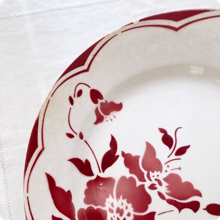 Gien アンティーク　花柄皿 2枚セット Gien アンティーク 花柄皿 2枚セット Gien アンティーク 花柄皿 2枚