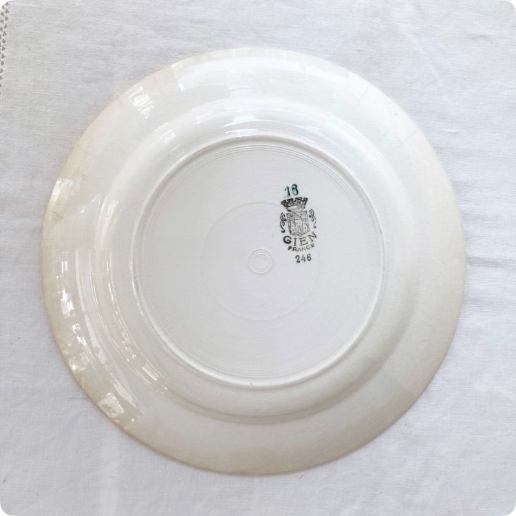 フランスアンティーク 皿｜GIEN 赤い花柄 プレート｜1900年代初期