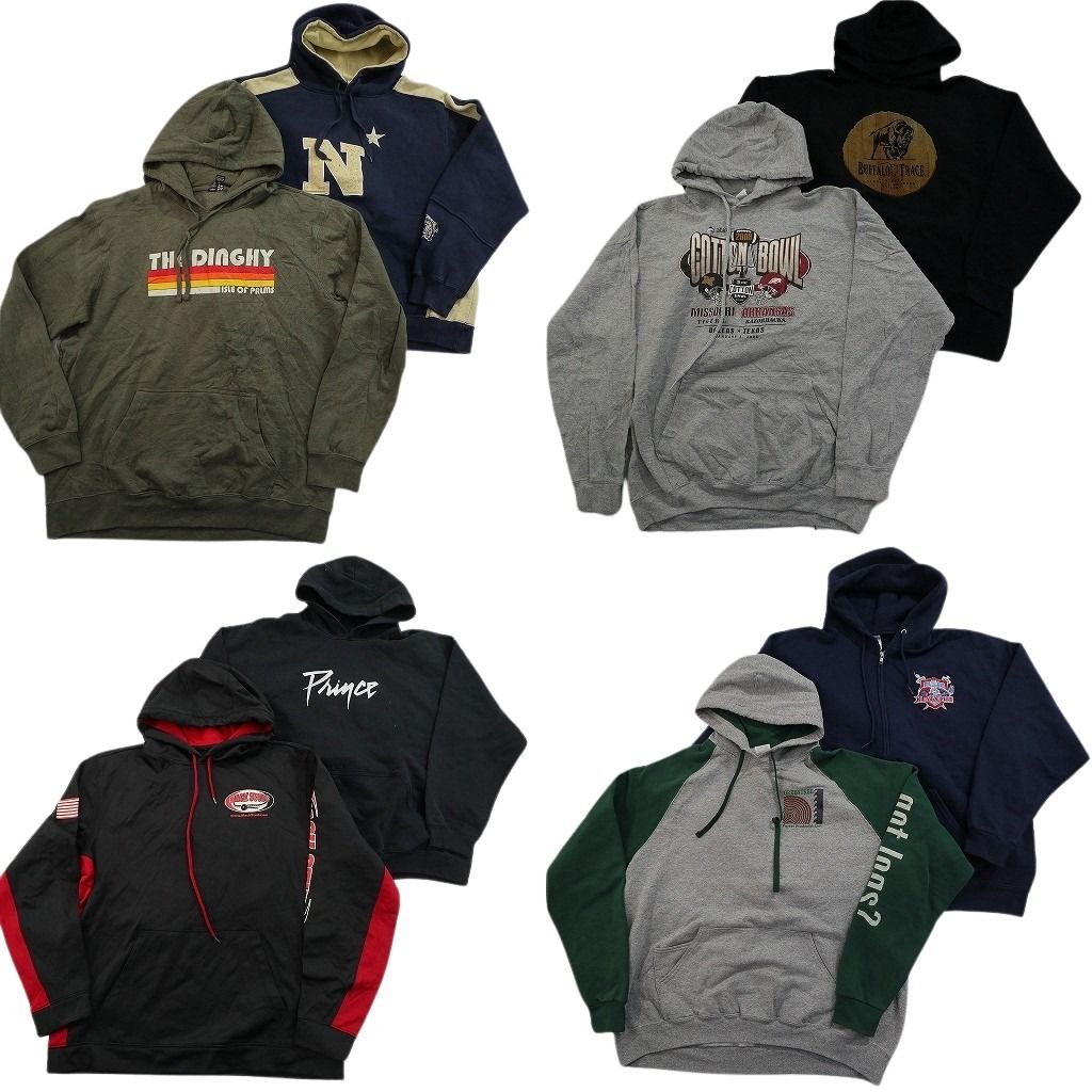 古着卸 まとめ売り カラー パーカー スウェット 8枚セット (メンズ XL