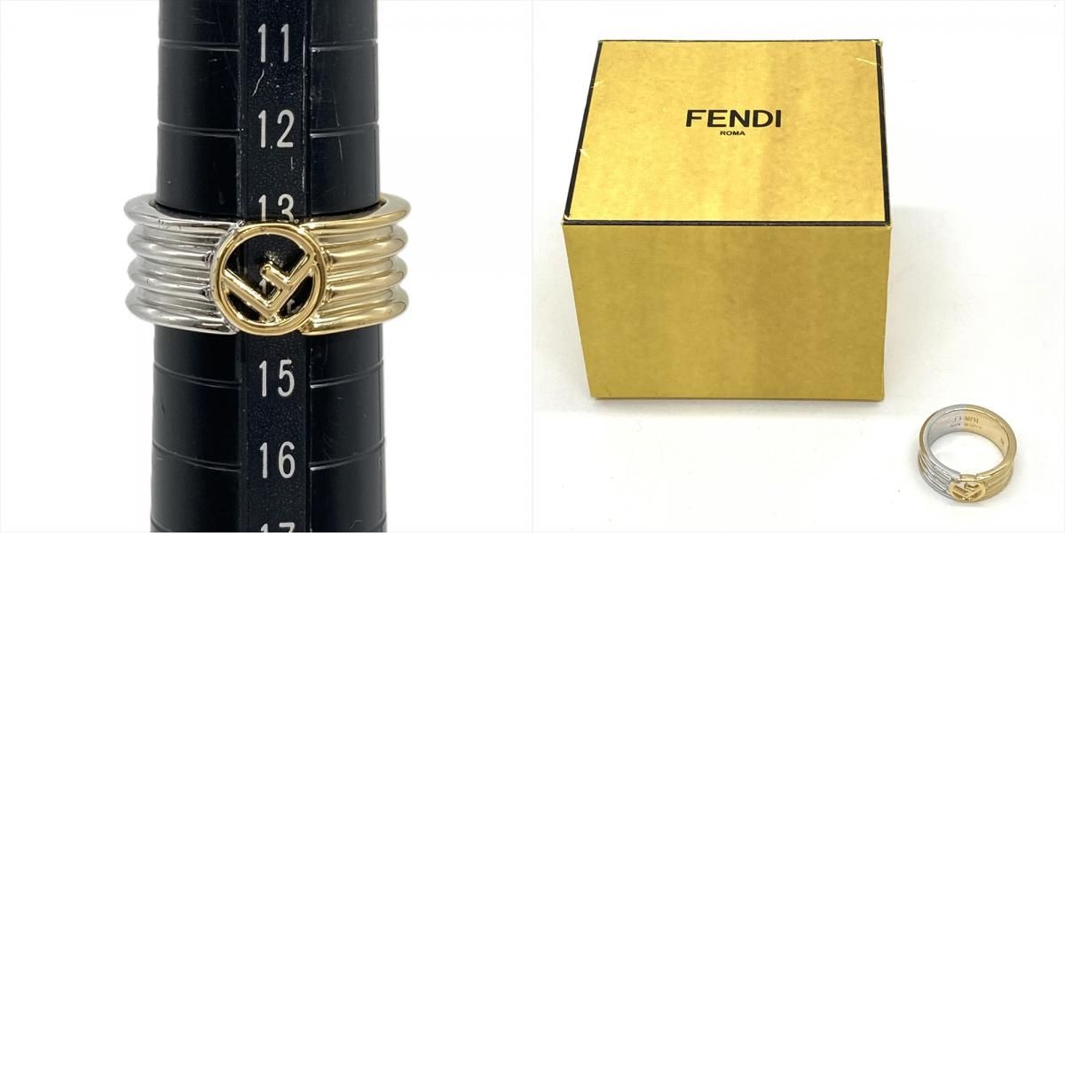フェンディ FENDI Fロゴ リング 指輪 メタル M ゴールド シルバー