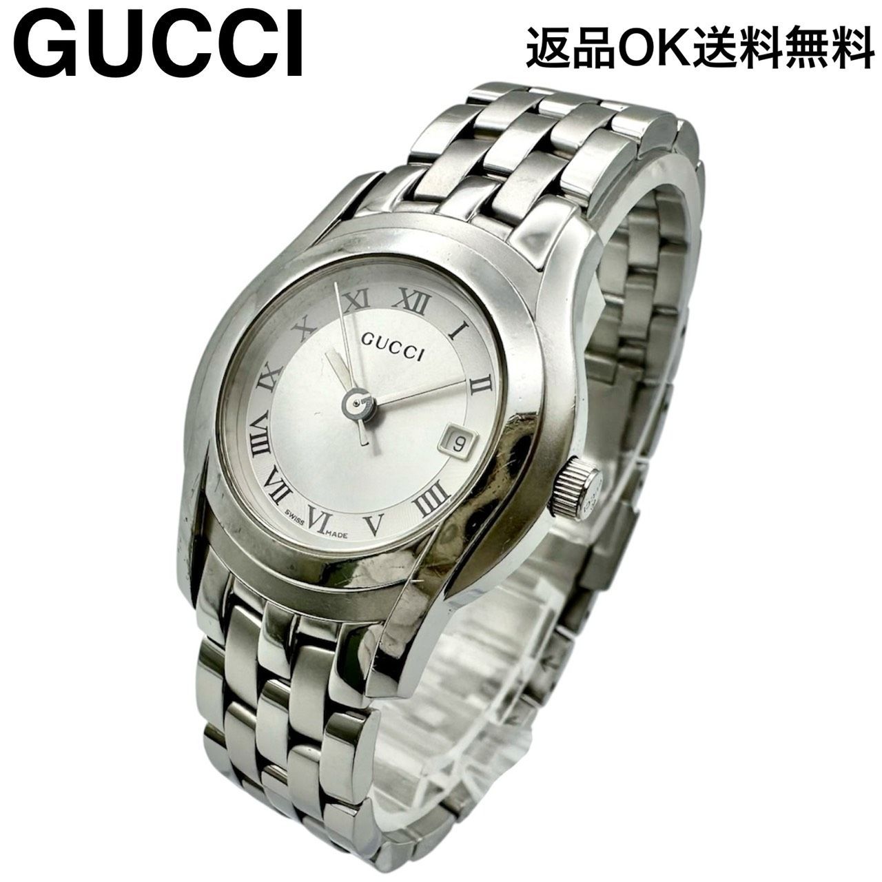 返品OK】新品電池交換済み GUCCI グッチ 5500L クォーツ デイト