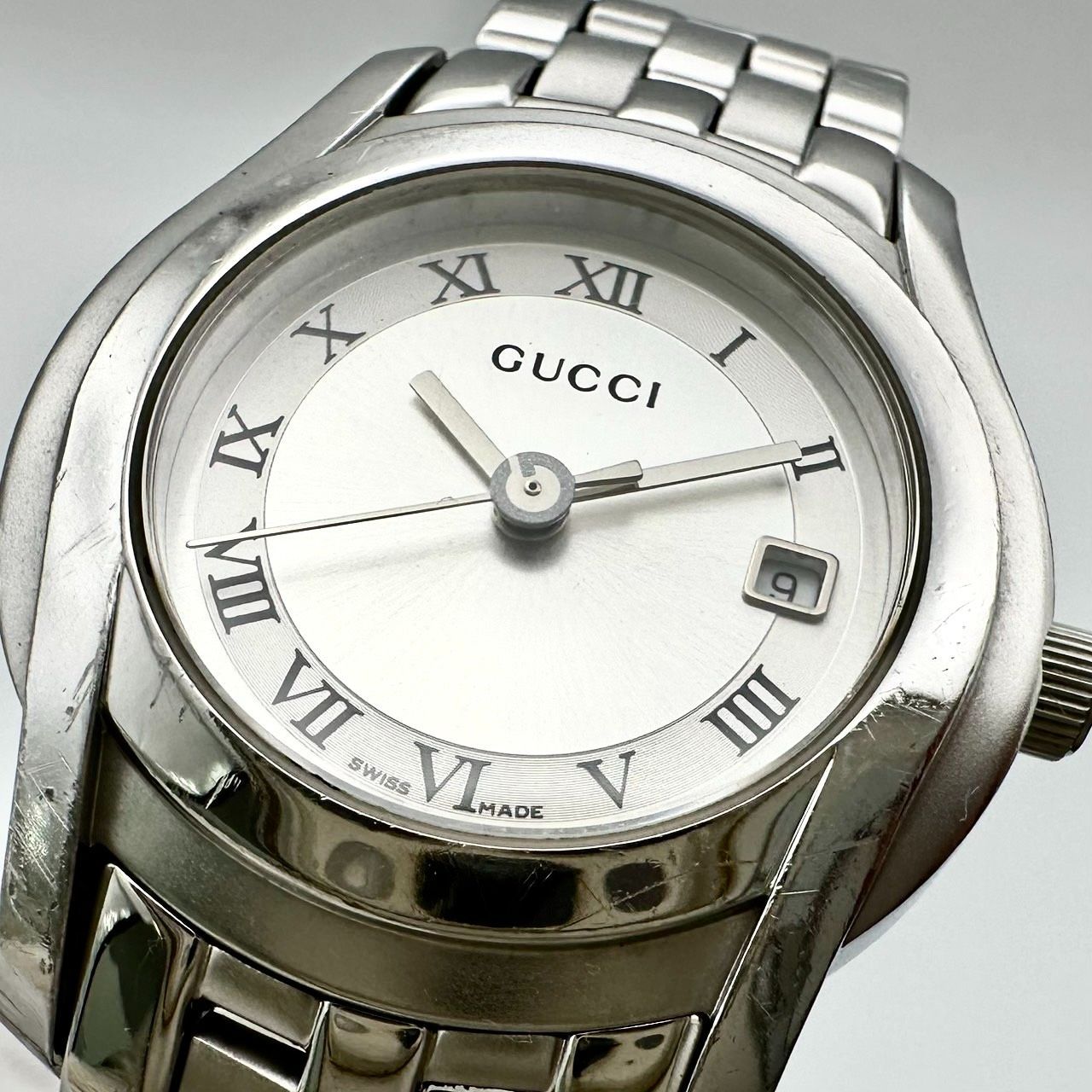 返品OK】新品電池交換済み GUCCI グッチ 5500L クォーツ デイト
