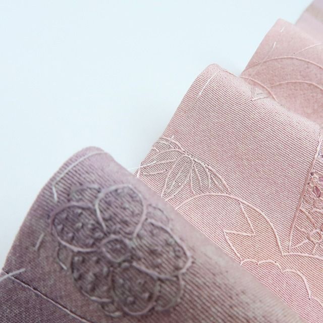 百華 Y 4353 蘇州刺繡 松竹梅 菊 牡丹 橘 団扇 地紙 手縫い仕立て 正絹 訪問着 着物