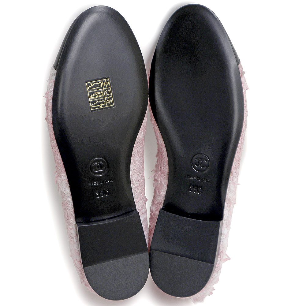 シャネル G02819 バレリーナ ココマーク リボン フラット シューズ