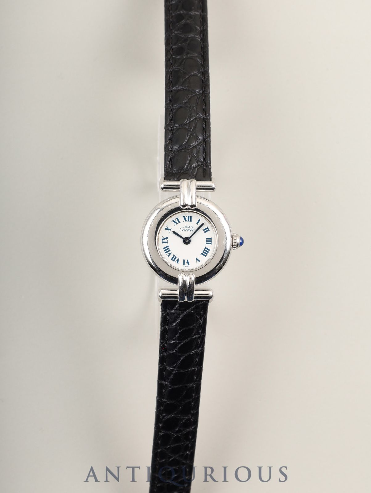 カルティエ マストコリゼ 1903 クォーツ Cal.690 SV 925 革 Dバックル SS ホワイトローマン文字盤 オーバーホール済み