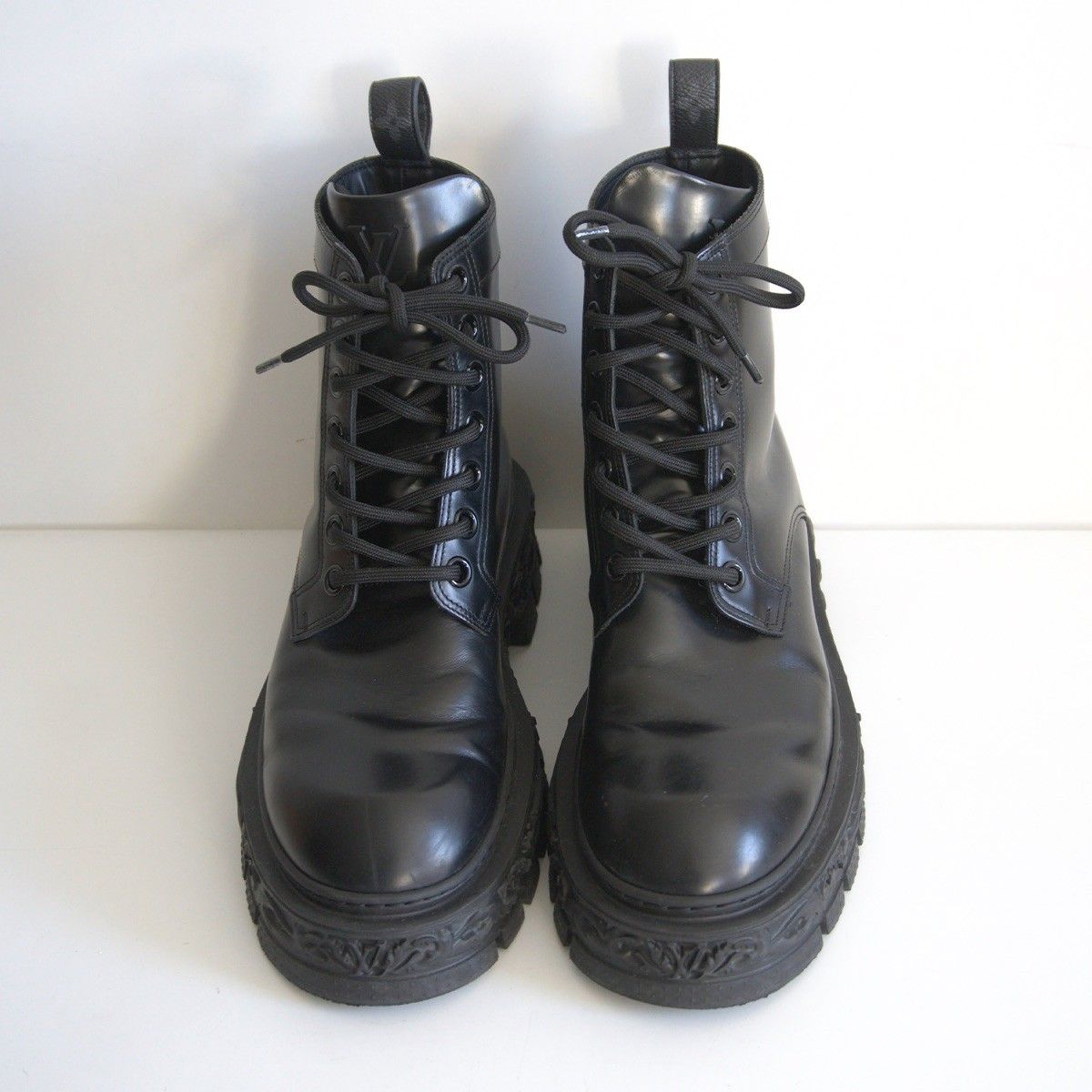 最 LOUIS VUITTON 1 AAH 5 U LV バロックライン アンクル ブーツ レースアップブーツ ルイヴィトン
