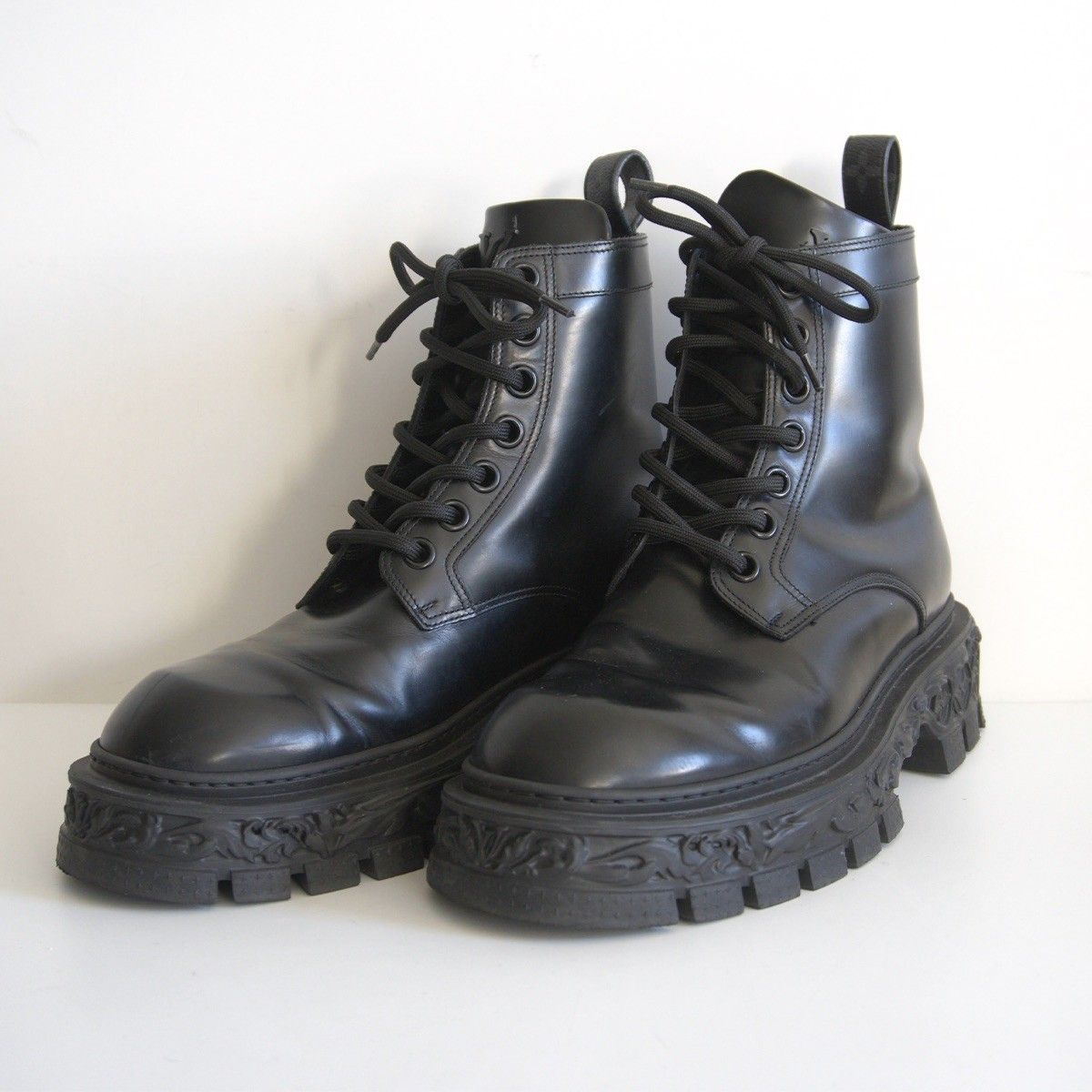 最 LOUIS VUITTON 1 AAH 5 U LV バロックライン アンクル ブーツ レースアップブーツ ルイヴィトン