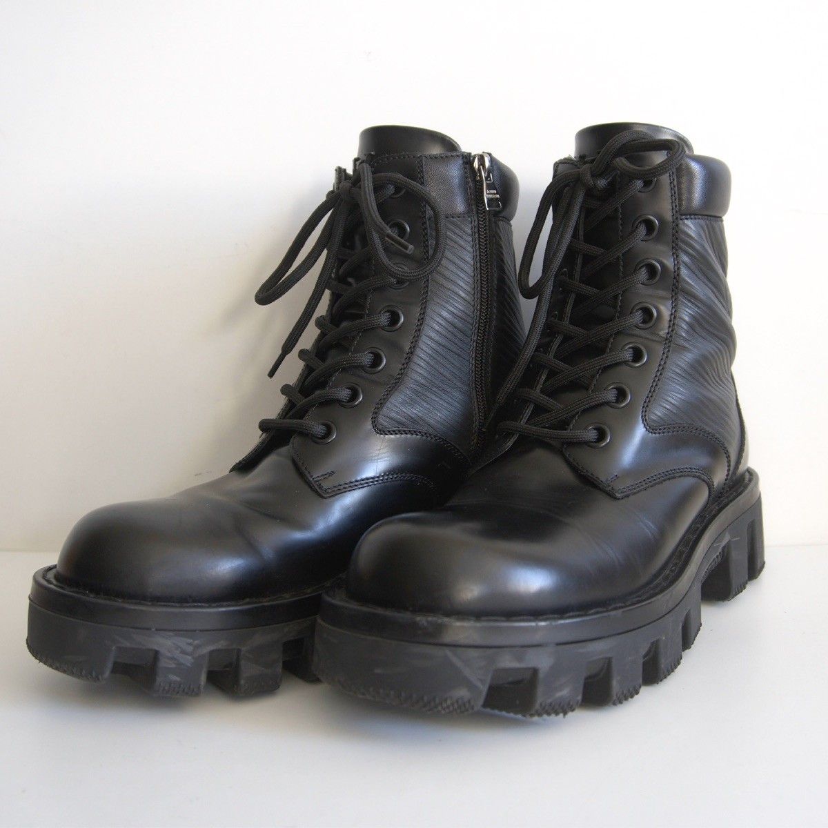 最 LOUIS VUITTON 1 AD 9 T 5 LV チェッカー レンジャー アンクル ブーツ レースアップブーツ ルイヴィトン