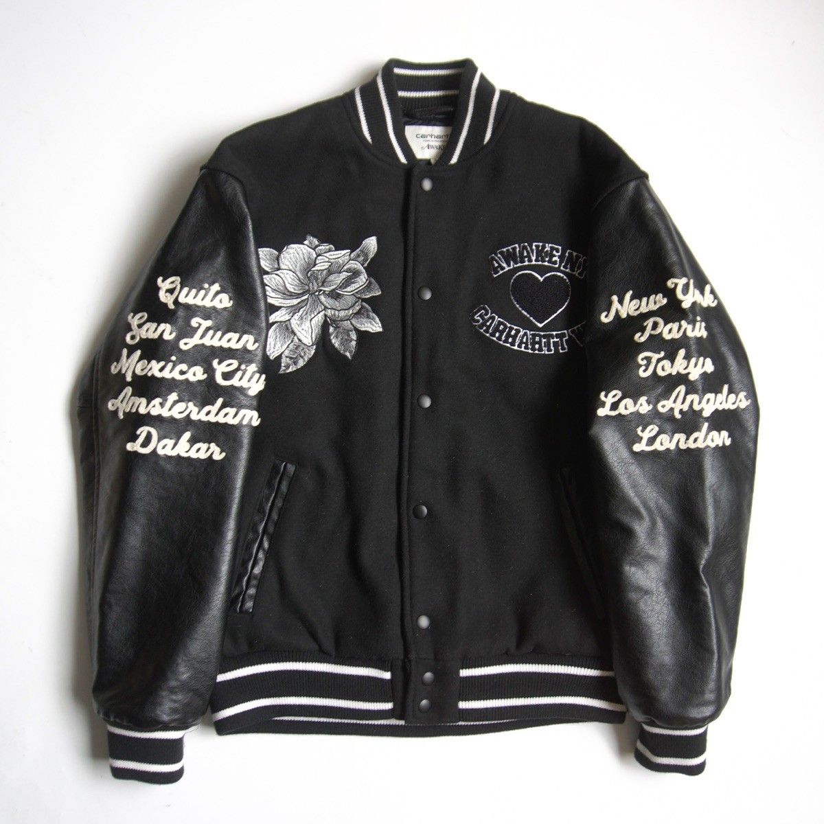 Carhartt WIP Awake NY スタジャン L ブラック | ヤマダウェブコム