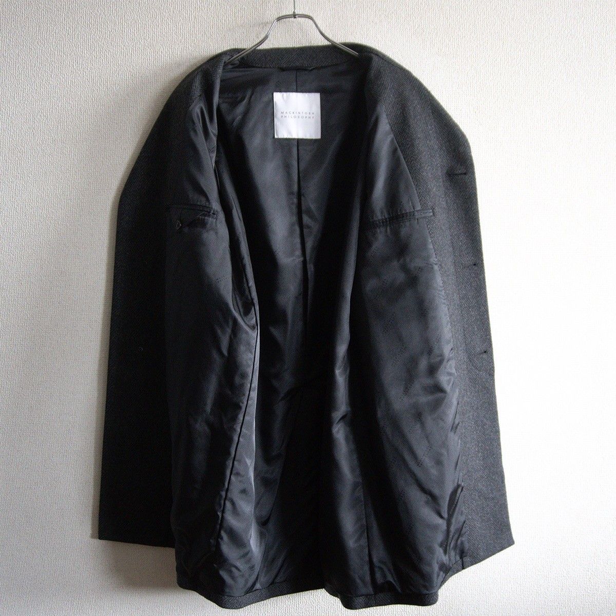 美品】MACKINTOSH PHILOSOPHY【ウール カシミヤ ツイード ステンカラー