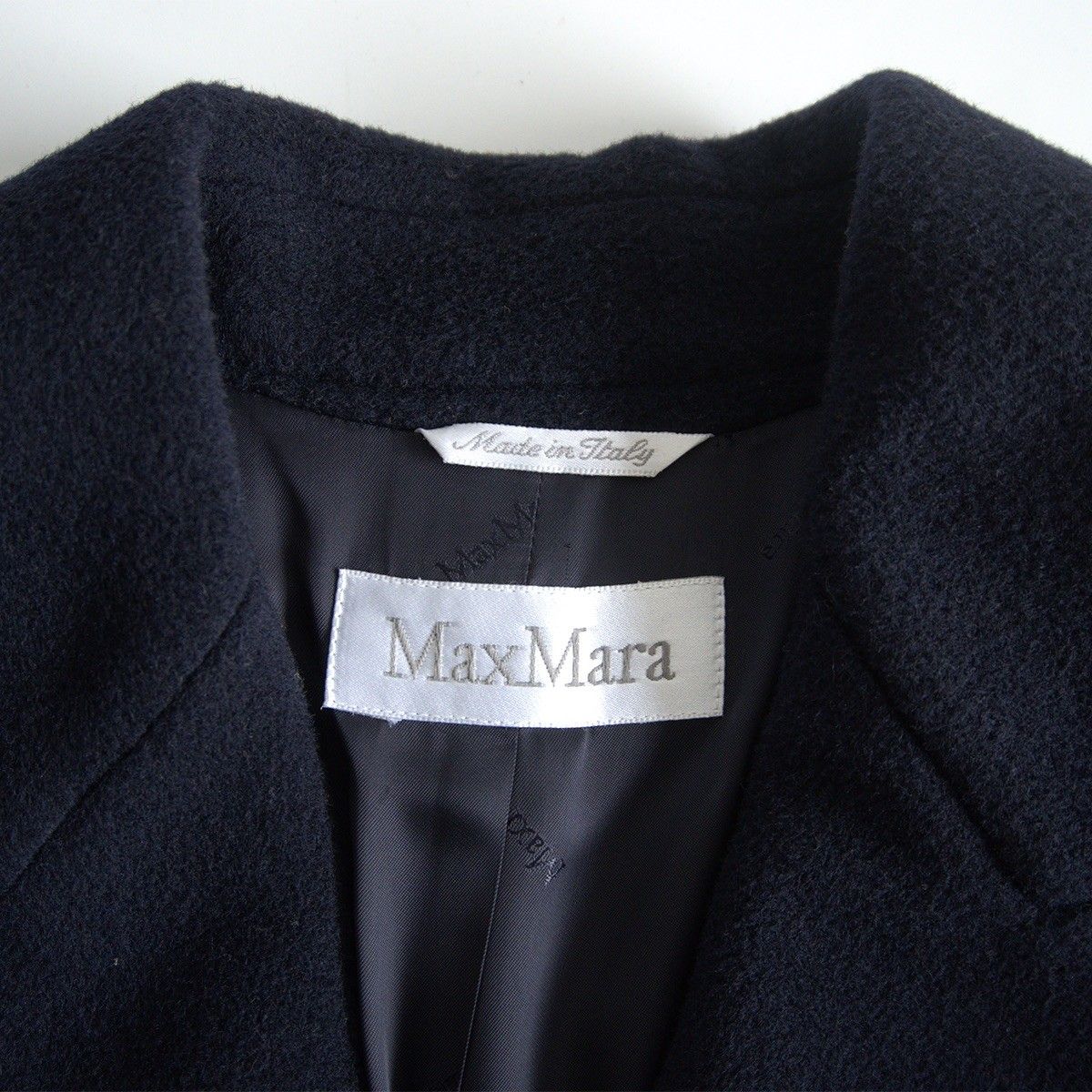 【希少】Max Mara ウール カシミヤ ロングコート ネイビー 40 L 最高級】 MAX MARA【ウール カシミヤ ロングコート】40 ネイビー