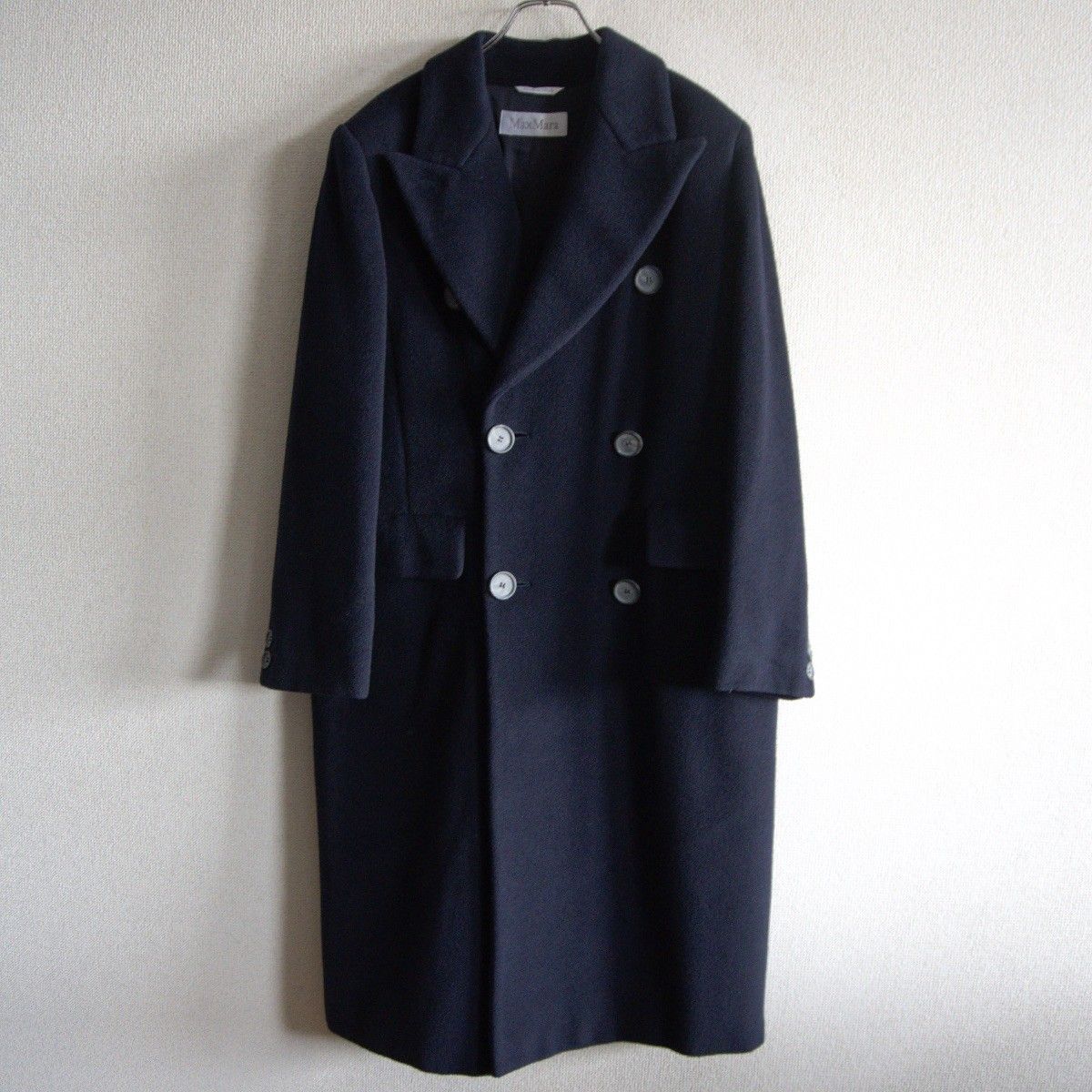 最高級】 MAX MARA【ウール カシミヤ ロングコート】40 ネイビー