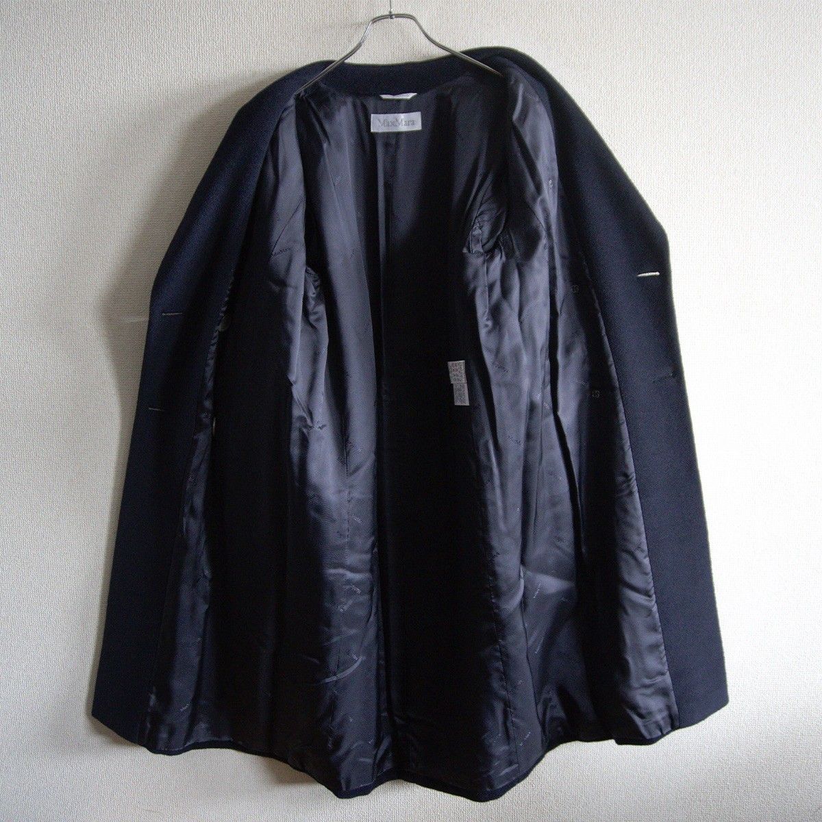 【希少】Max Mara ウール カシミヤ ロングコート ネイビー 40 L 希少】Max Mara ウール カシミヤ ロングコート ネイビー 40 L
