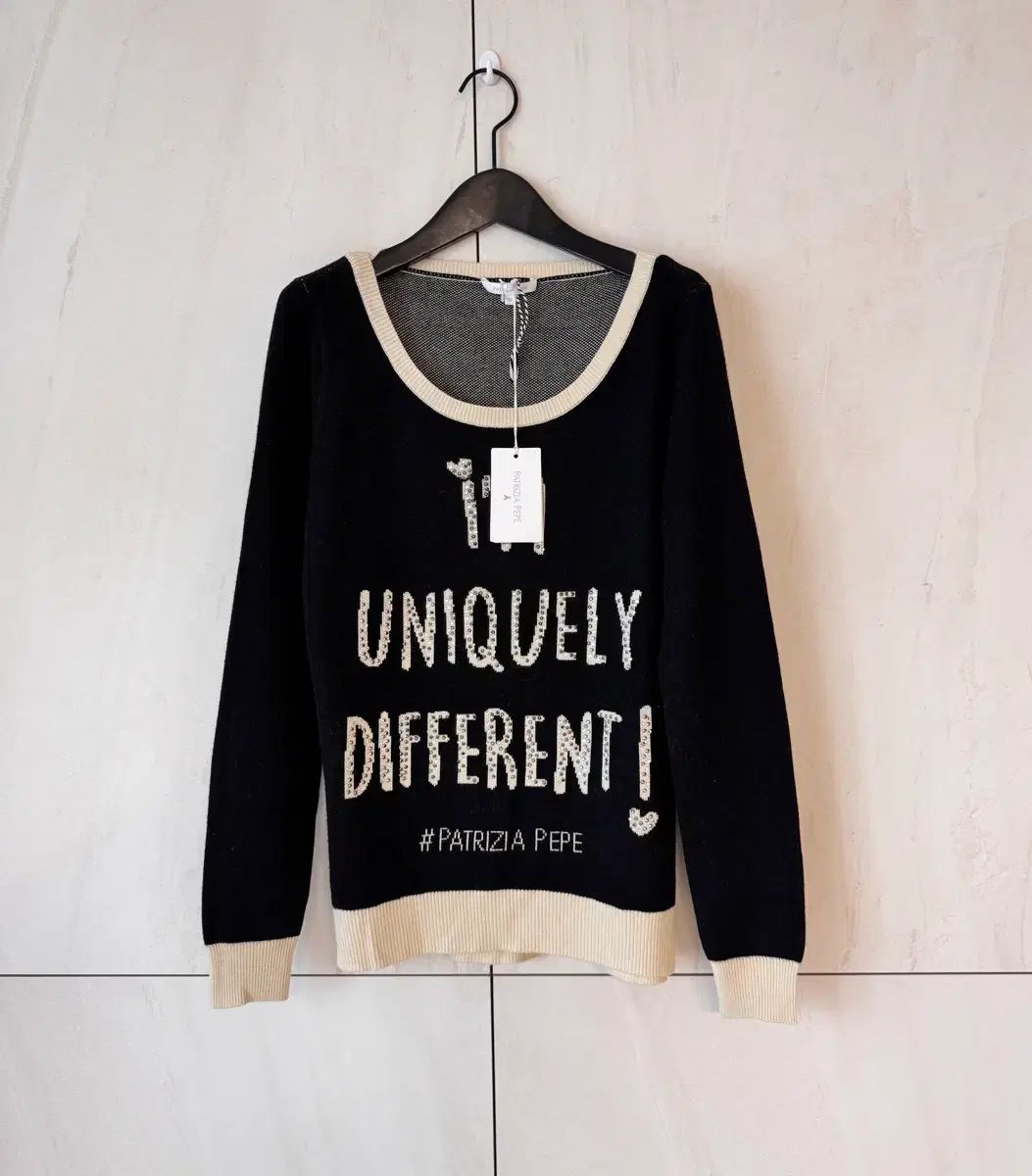 Patrizia Pepe ブラック バイカラー ニット 0 44 対応