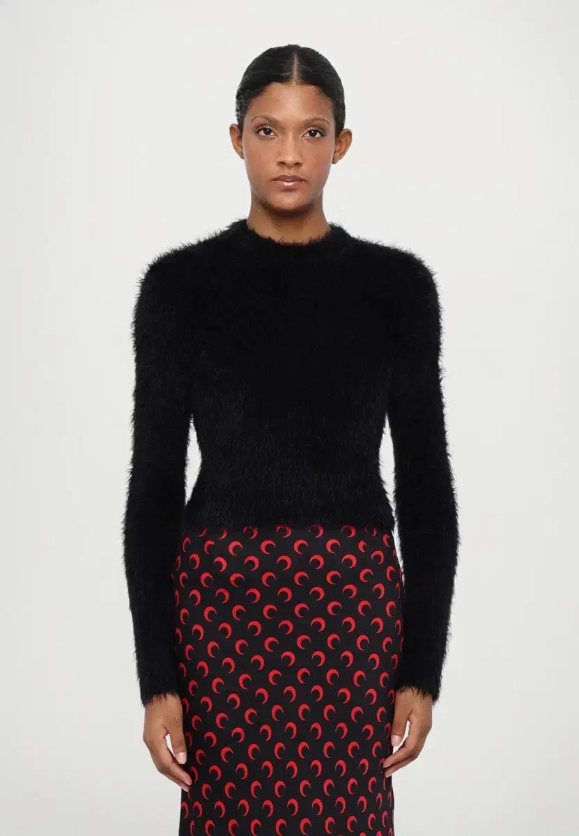 マリーンセル ブラック ワイルド ファー セーター ニット XS