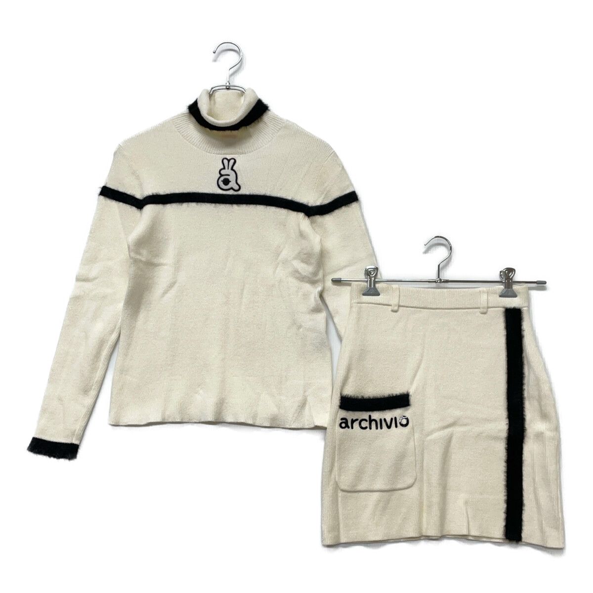 レディース アルチビオ archivio セットアップ 36 S 白 ホワイト ニット