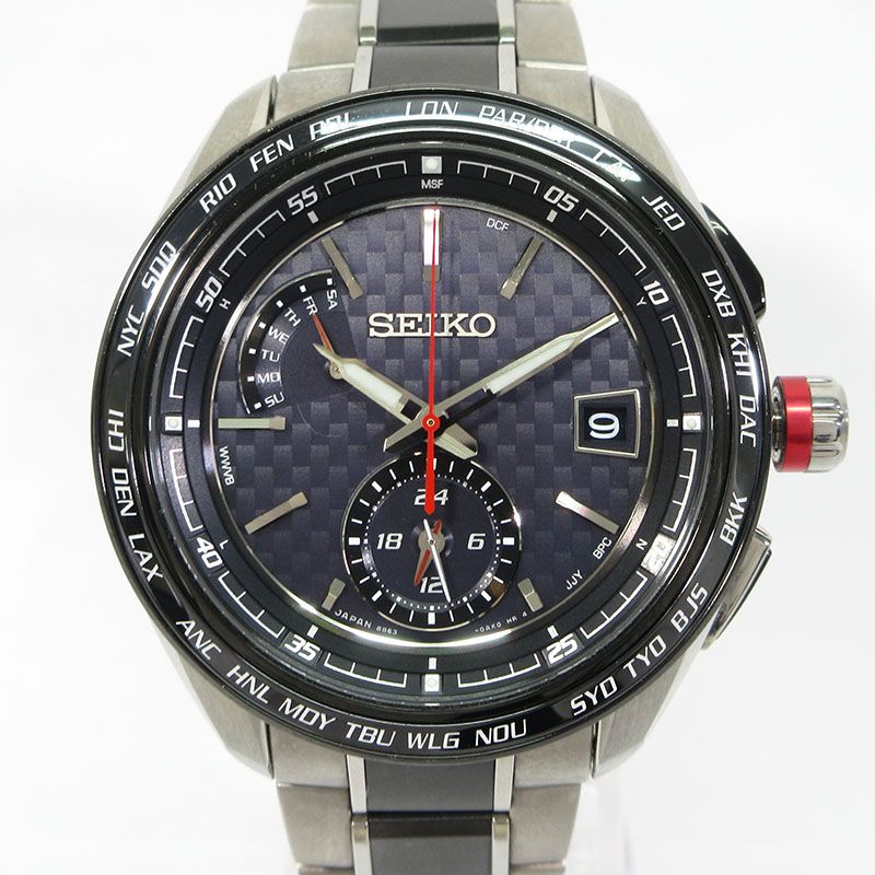 SEIKO | セイコー SAGA 259 BRIGHTZ ブライツ 腕時計 多針アナログ表示 ソーラー電波時計 ブラック×シルバー 131