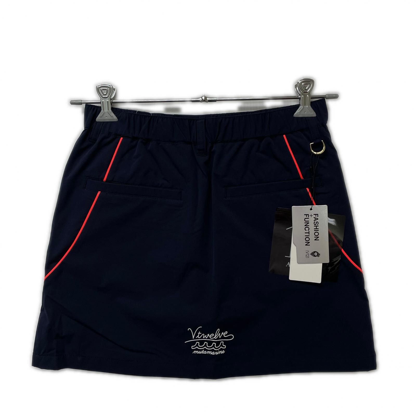 ゴルフ V12 スカート ストレッチ ダンボールニット LOGO ZIP スカート