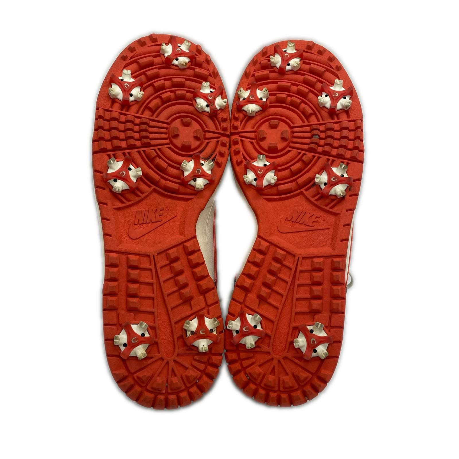 【中古】NIKE ゴルフ　シューズ　DUNK ダンク　ナイキ　27.5 おまけ付 中古 ナイキ NIKE ゴルフシューズ 27cm ホワイト×オレンジ DUNK ダンク