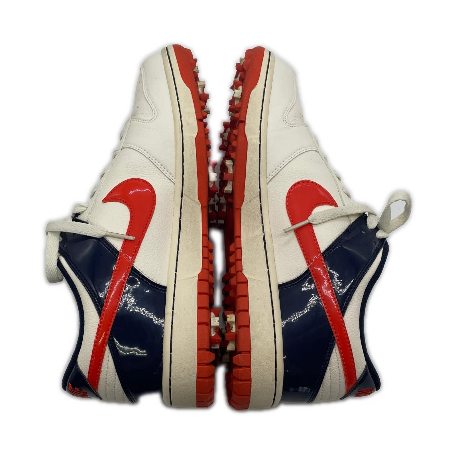 中古 ナイキ NIKE ゴルフシューズ 27cm ホワイト×オレンジ DUNK ダンク