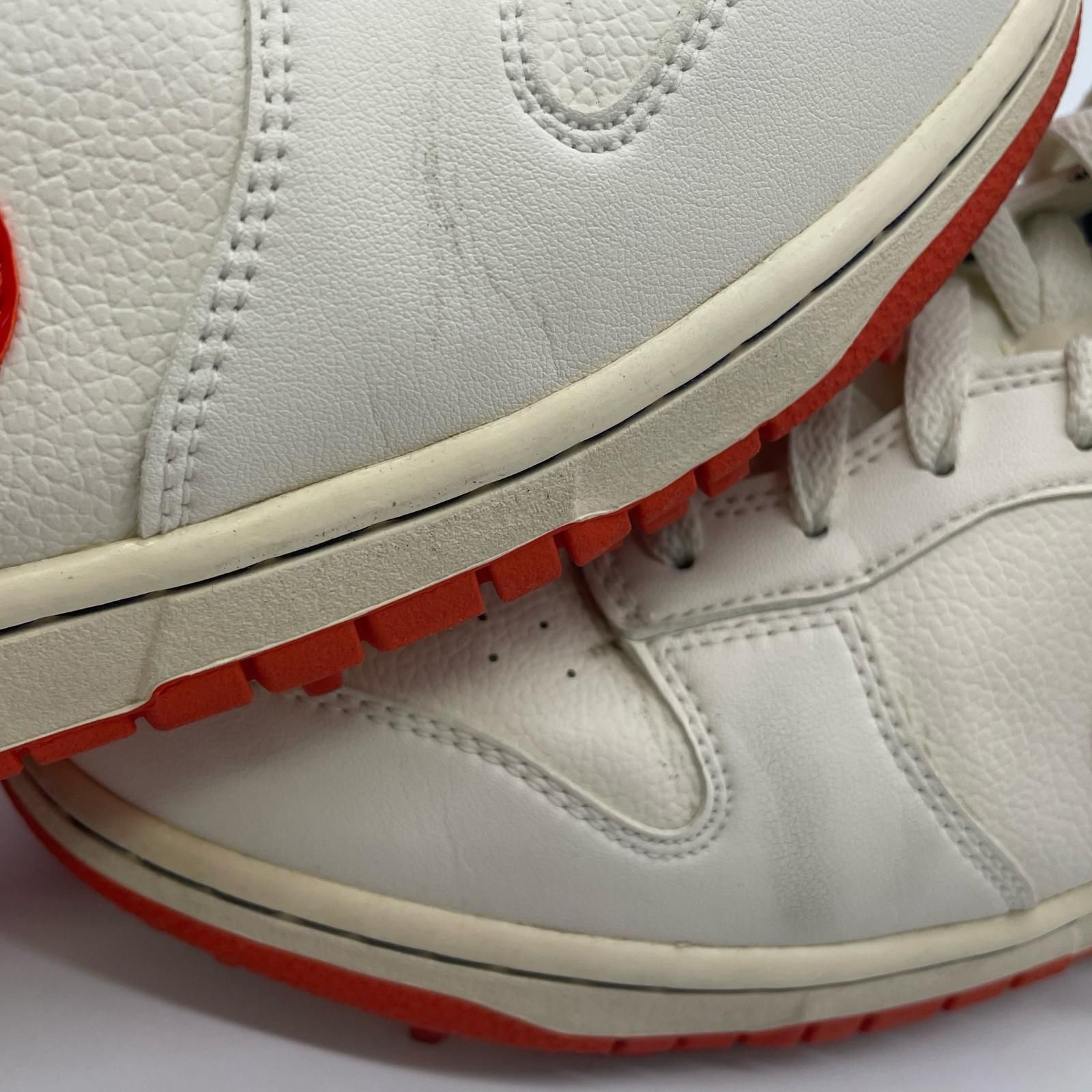 中古 ナイキ NIKE ゴルフシューズ 27cm ホワイト×オレンジ DUNK ダンク