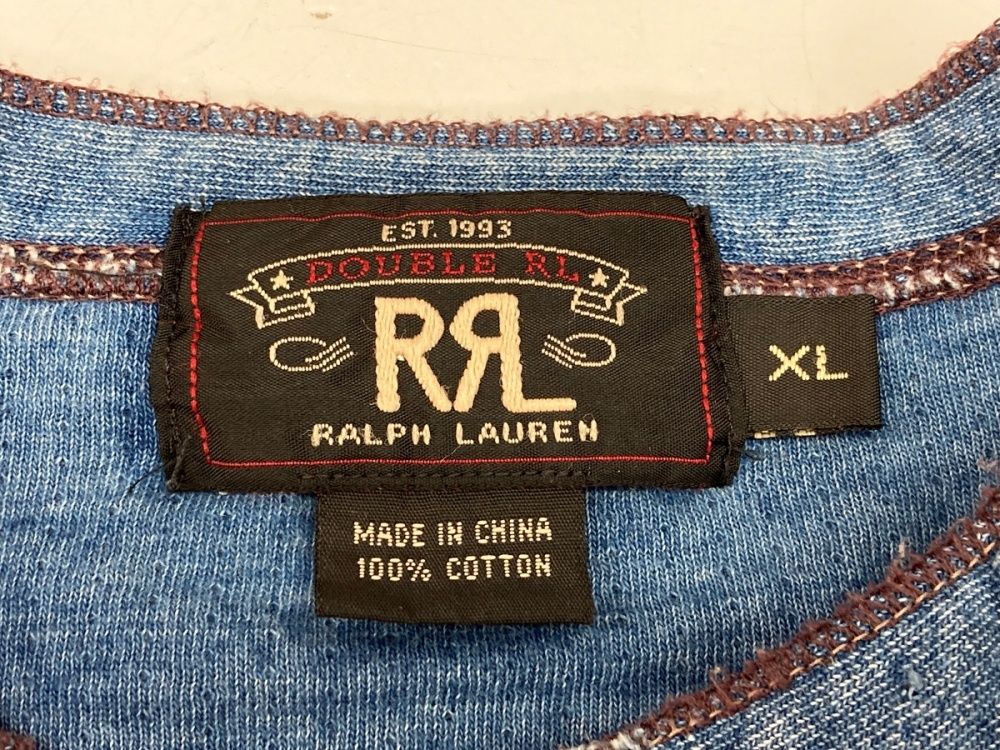 ダブルアールエル RRL 一つ星 90s L/S HENLEYNECK お花 刺繍 ヘンリー