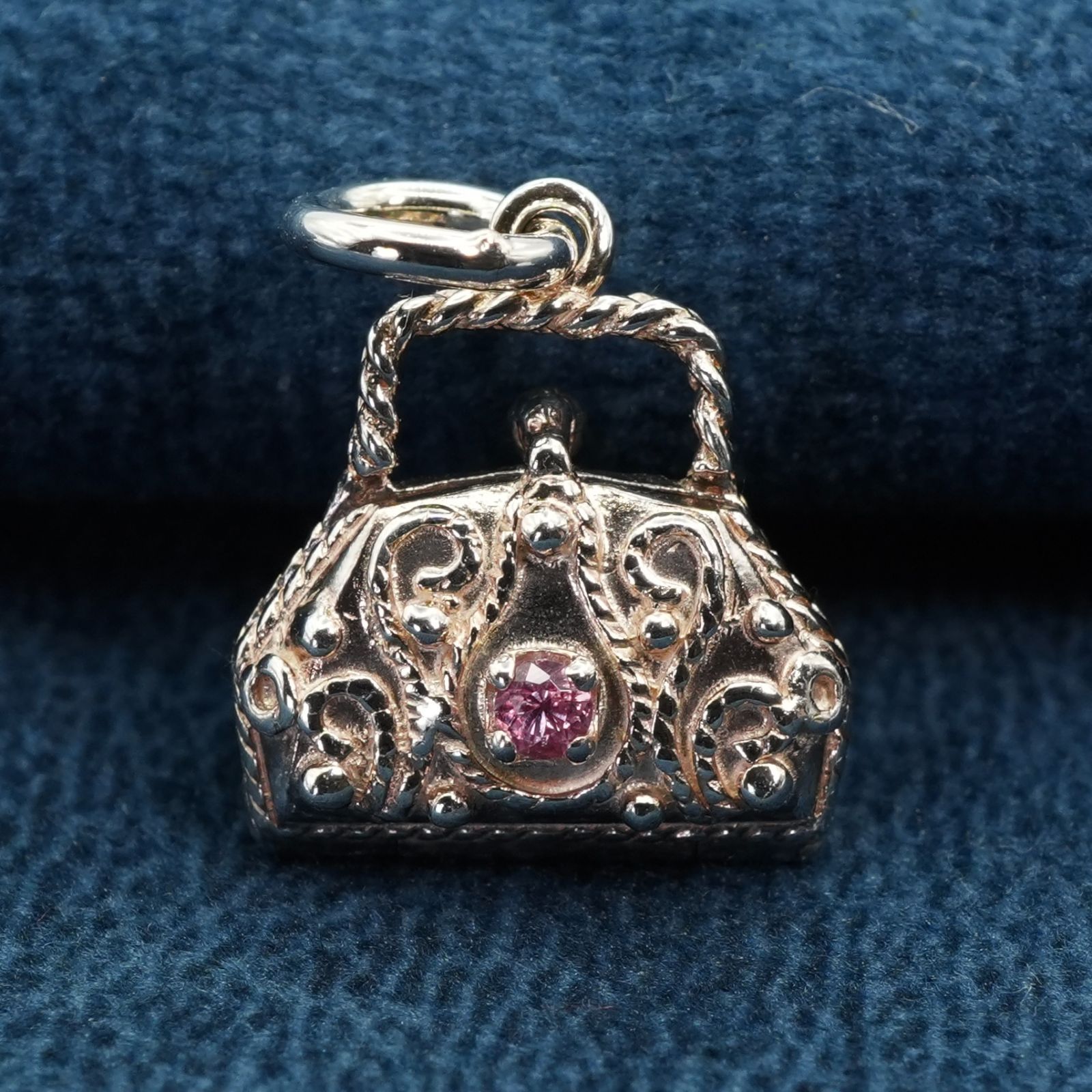 希少 アガット バッグモチーフ ロケット チャーム トップ SV/25-2718